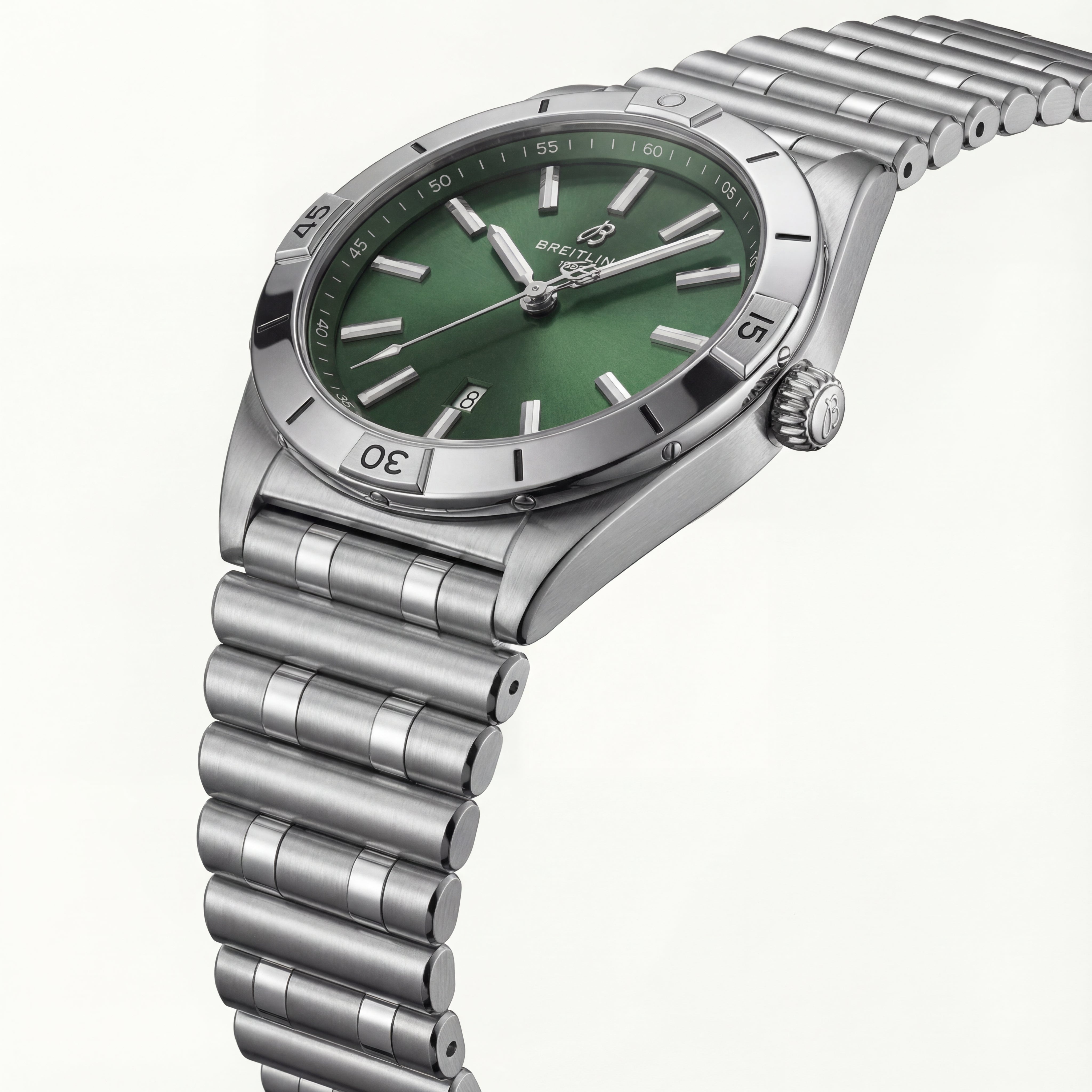 Emerald Green Sunburst Steel Luxury Men’s Watch