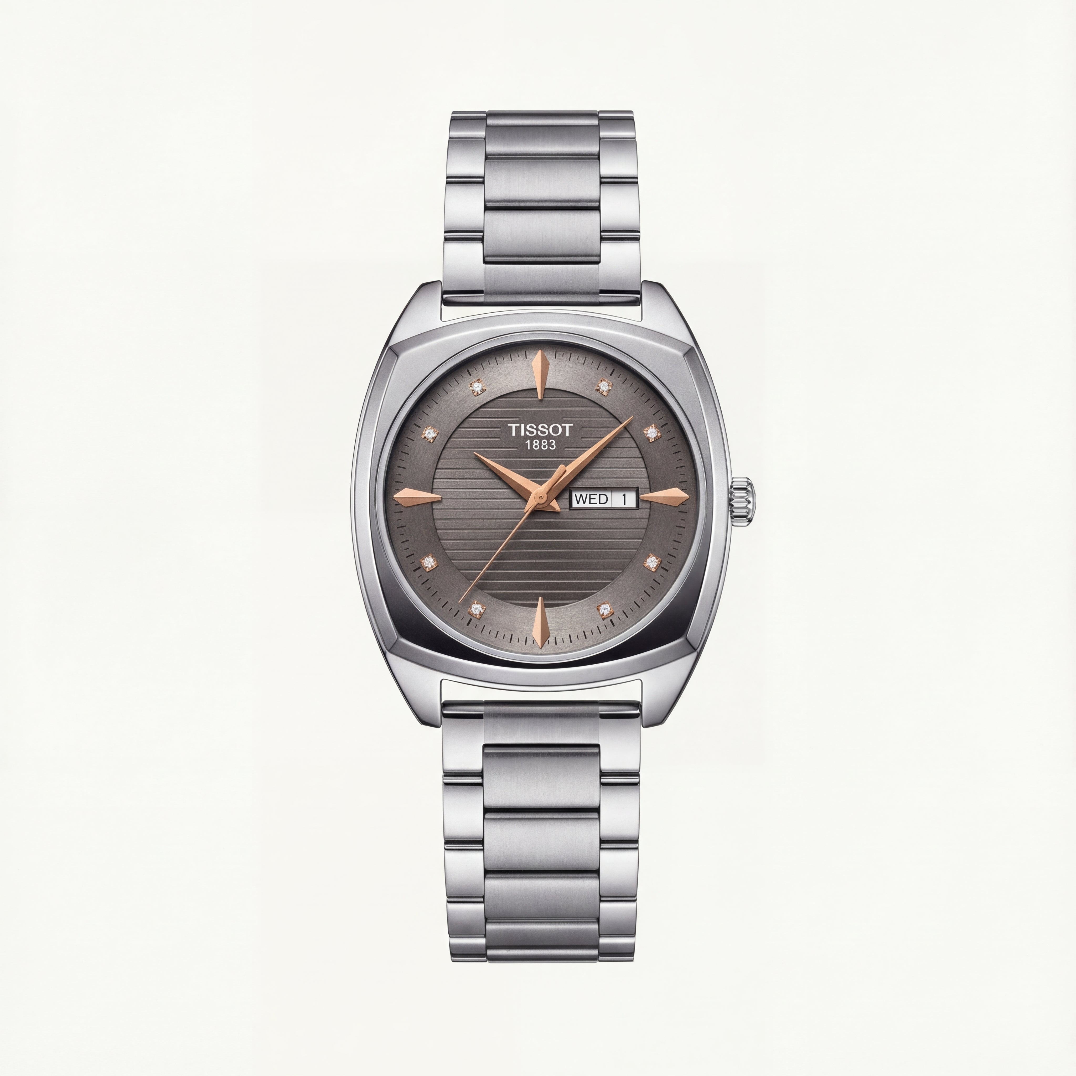 Steel Grey Diamond Index Day-Date Men’s Watch