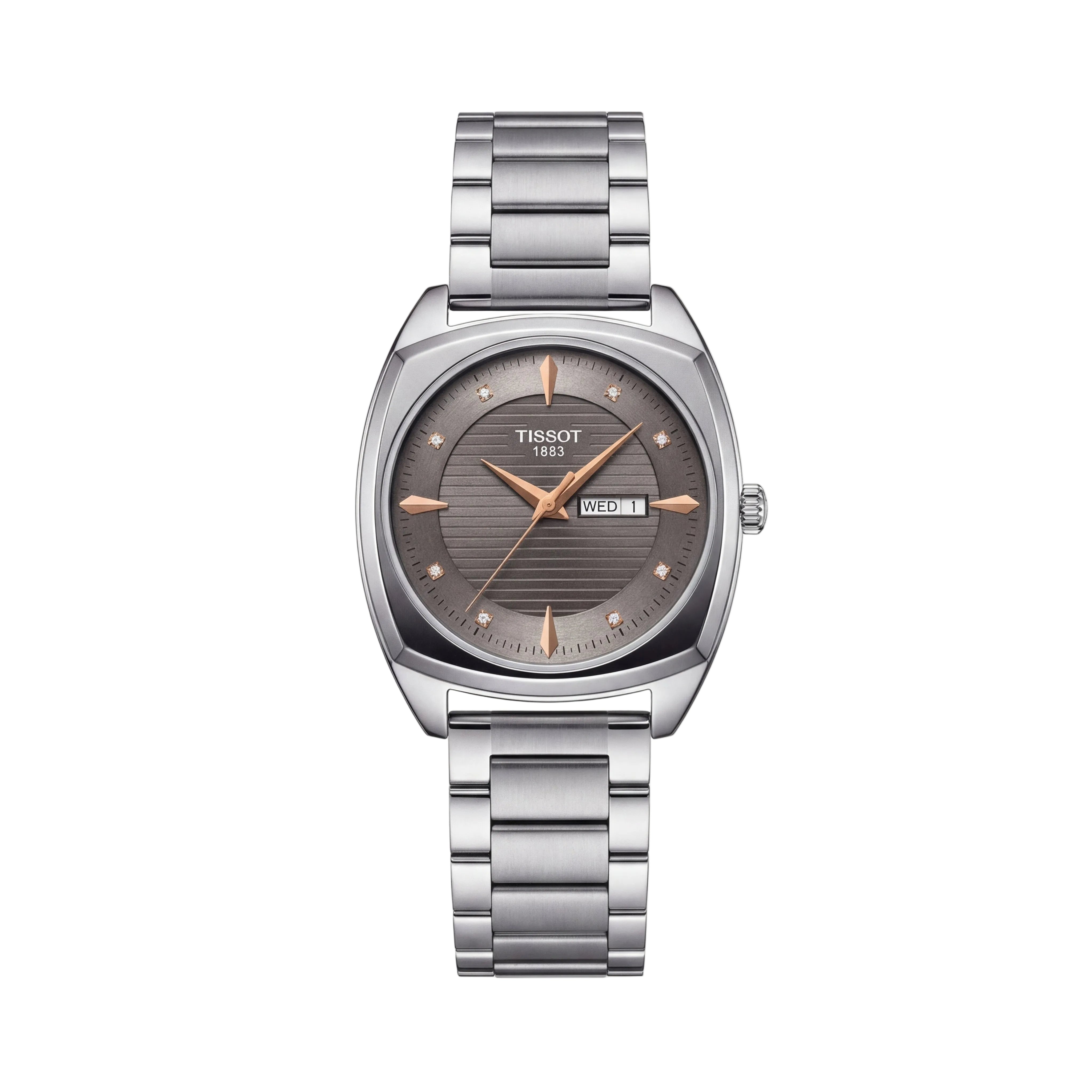 Steel Grey Diamond Index Day-Date Men’s Watch