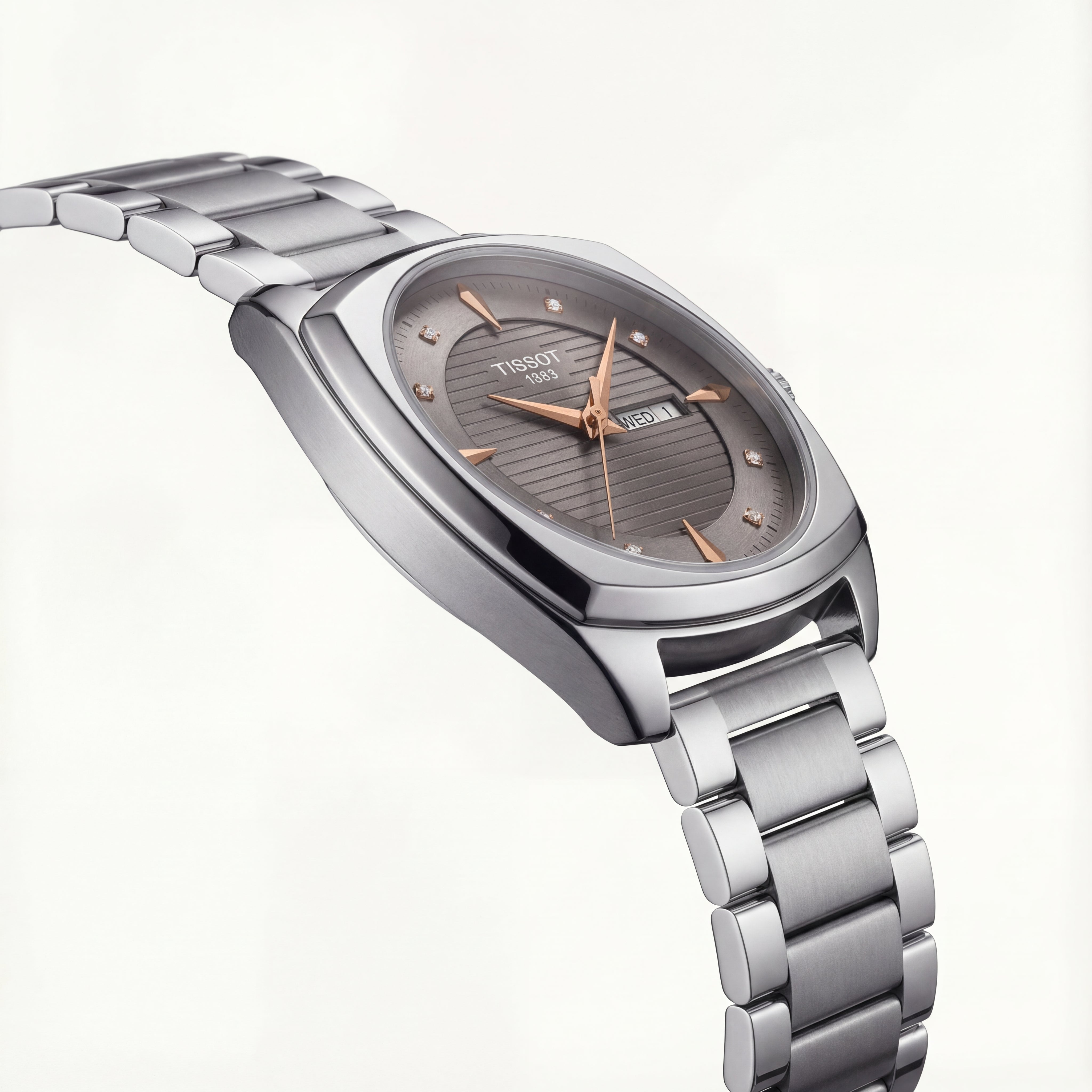 Steel Grey Diamond Index Day-Date Men’s Watch