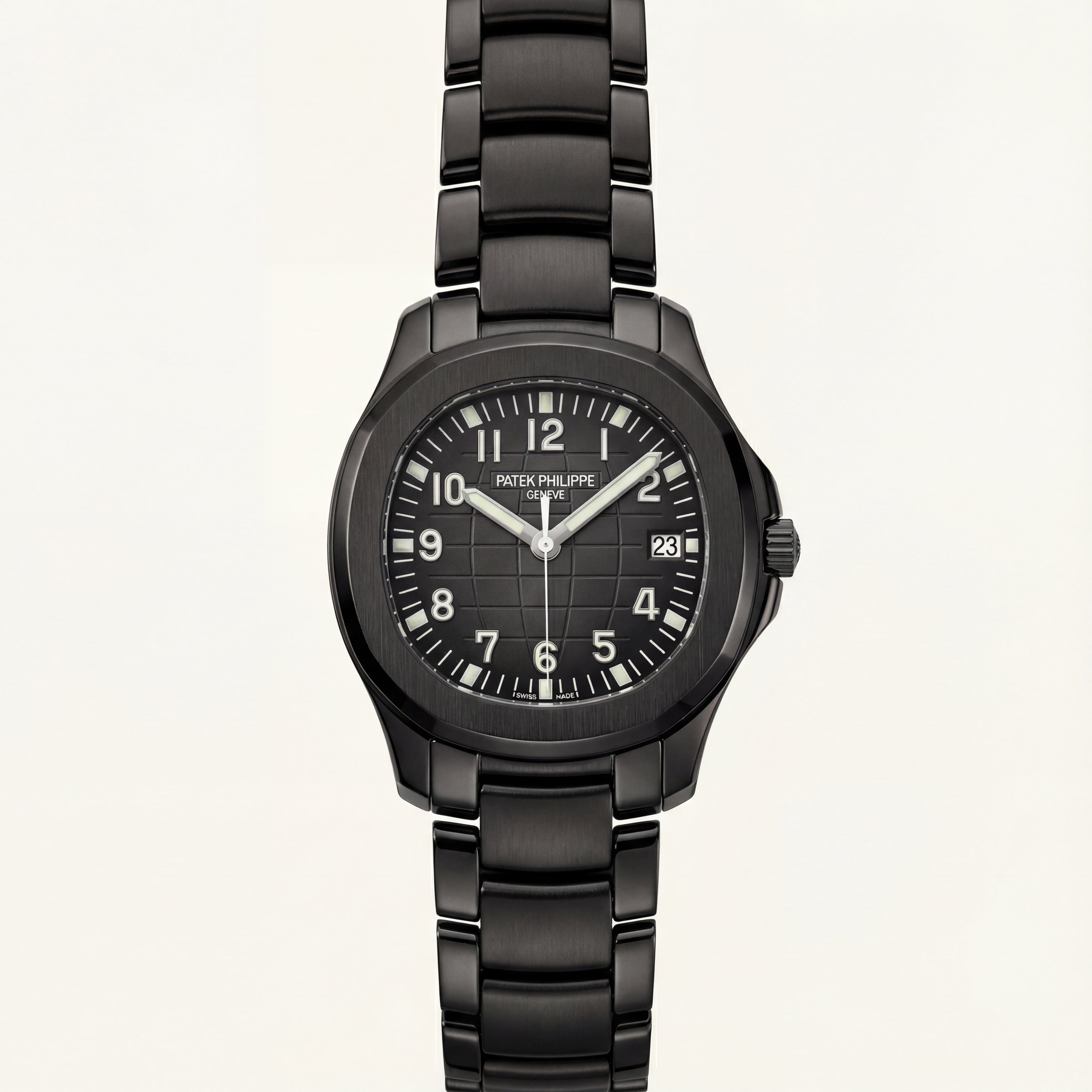 Premium Black Sports Steel Watch with Date Display