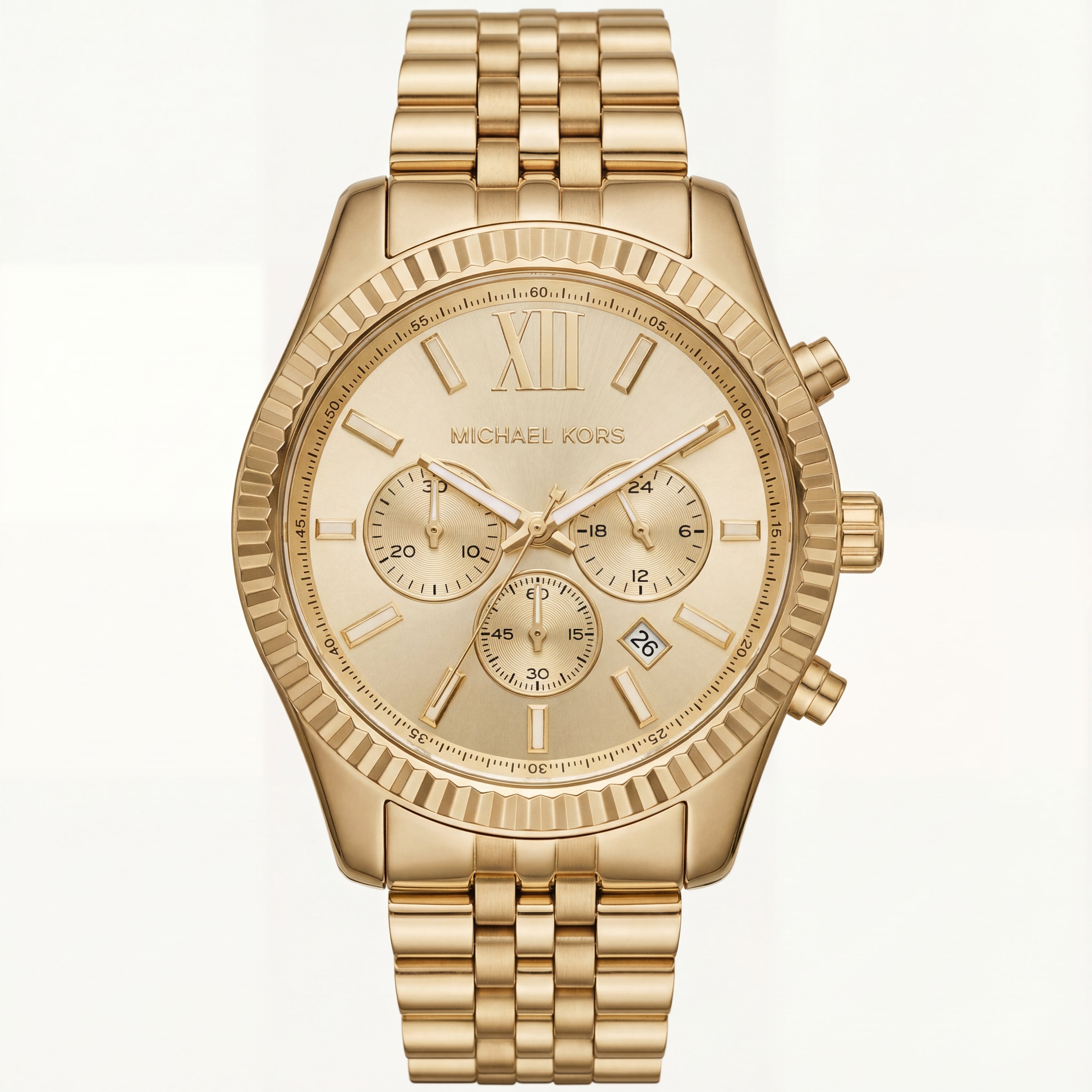 Premium Gold Chronograph Stainless Steel Watch for Men