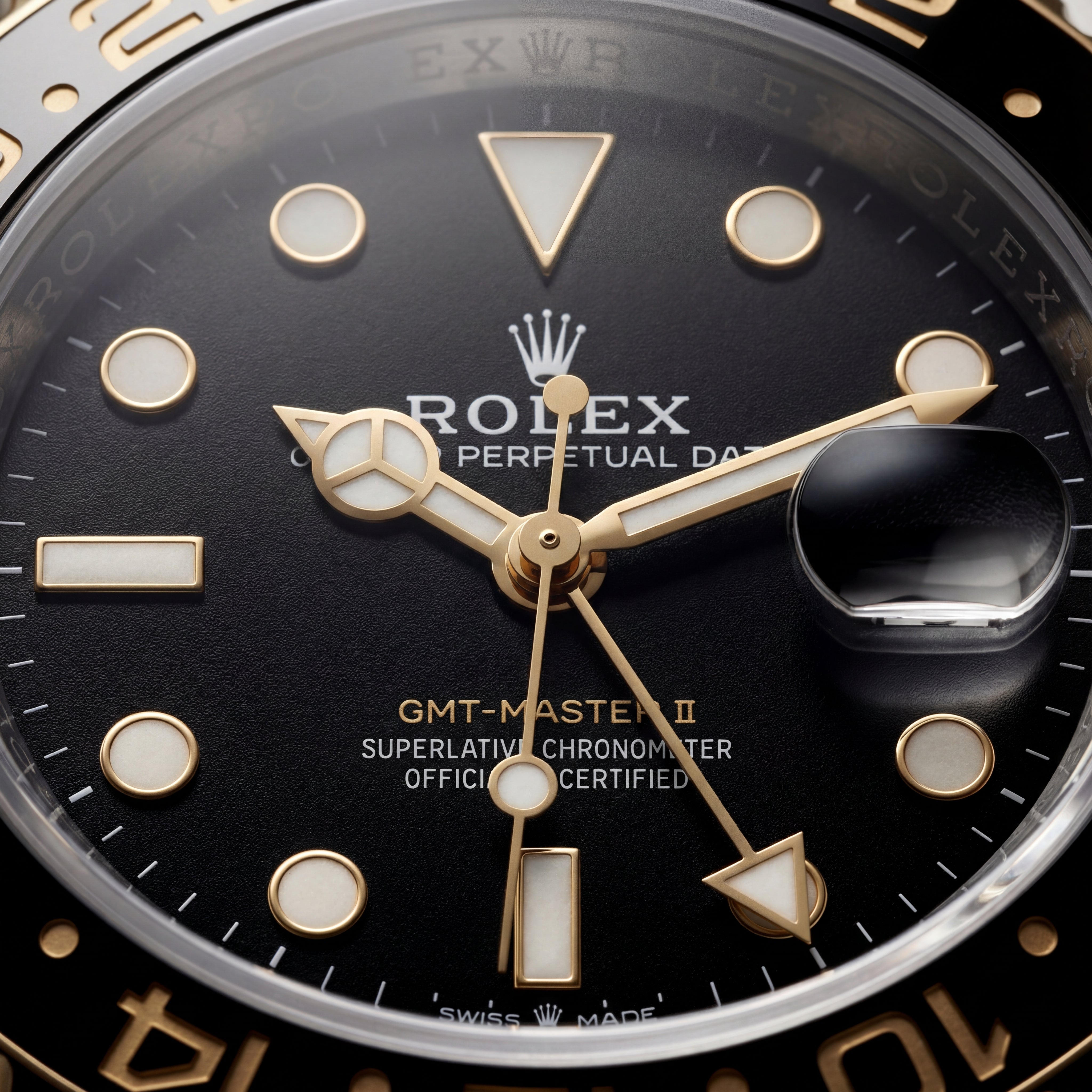 Dual-Tone Steel & Gold GMT Watch – Black Dial Blue Bezel Edition see more