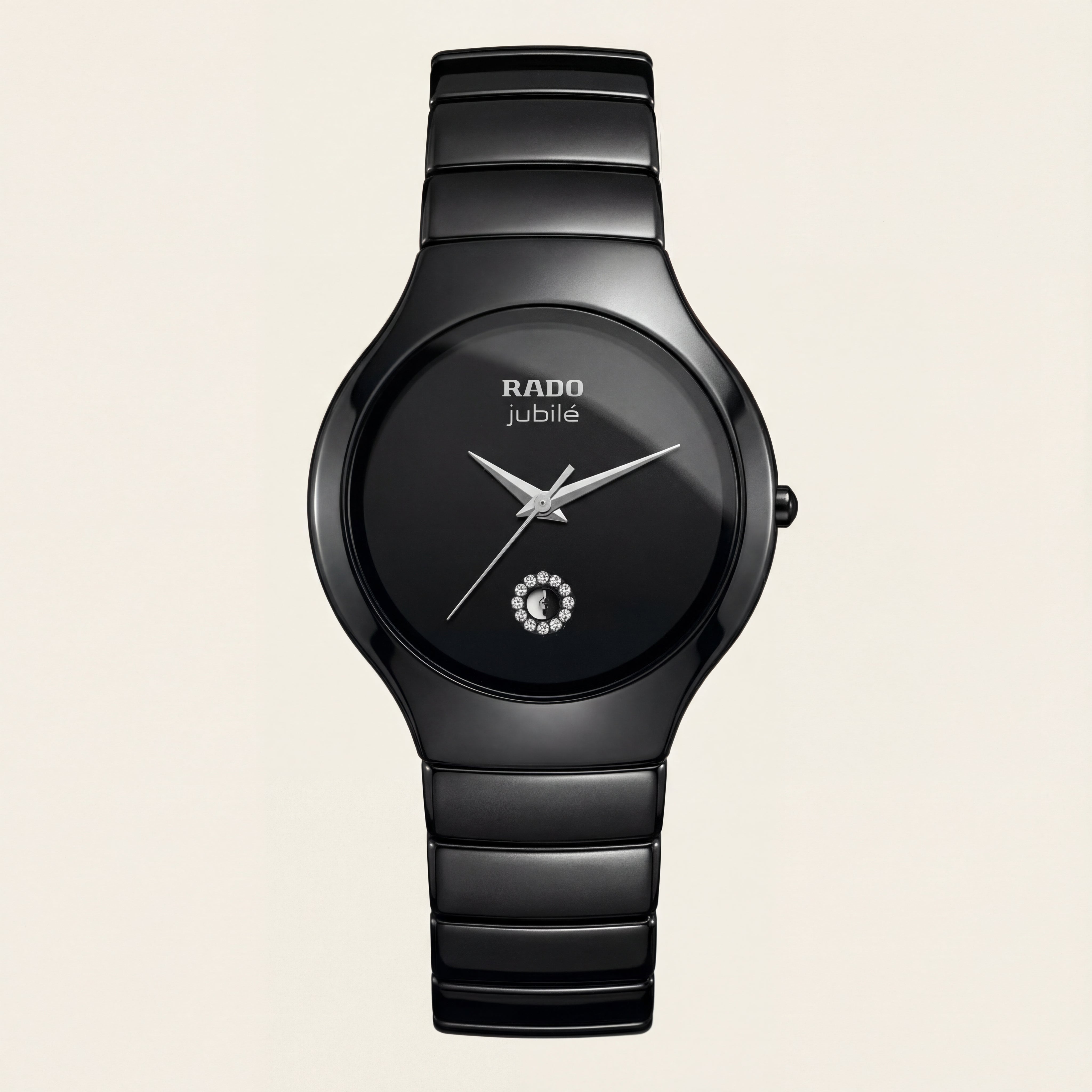 Midnight Black Ceramic Diamond Date Watch – Luxury Minimal Edition