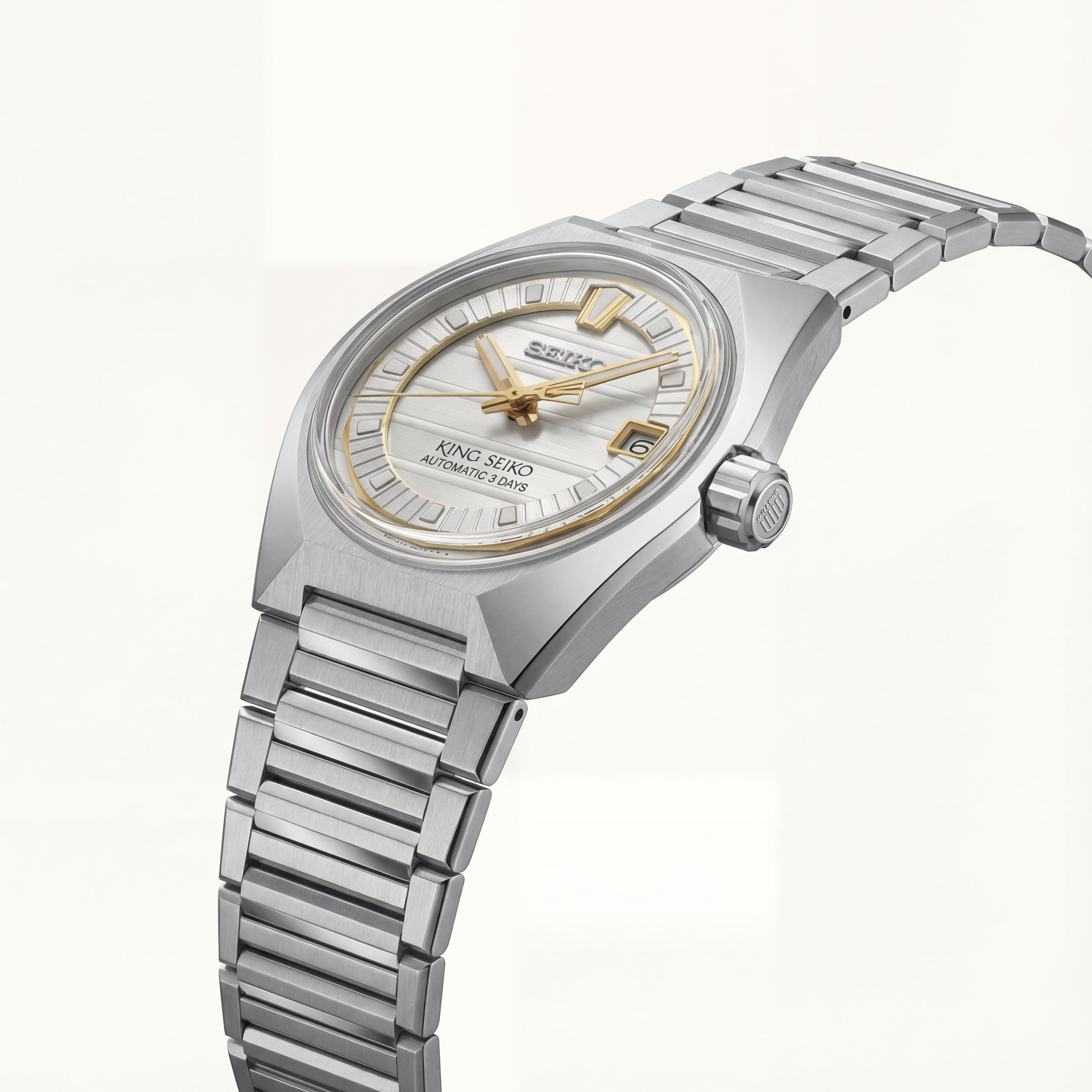 Classic Ice White Automatic Steel Watch – 3-Day Power Reserve