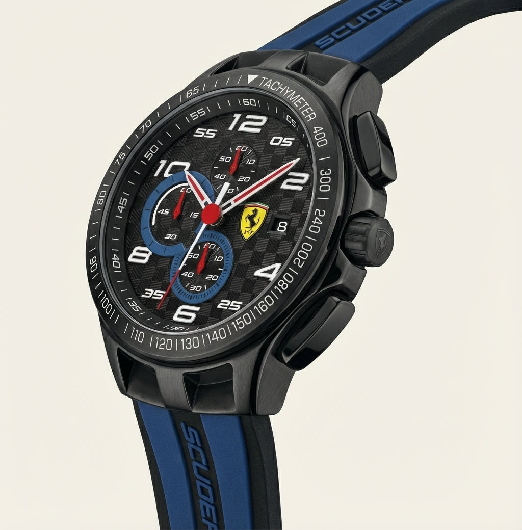 Scuderia Carbon Black Blue Chronograph Sport Watch