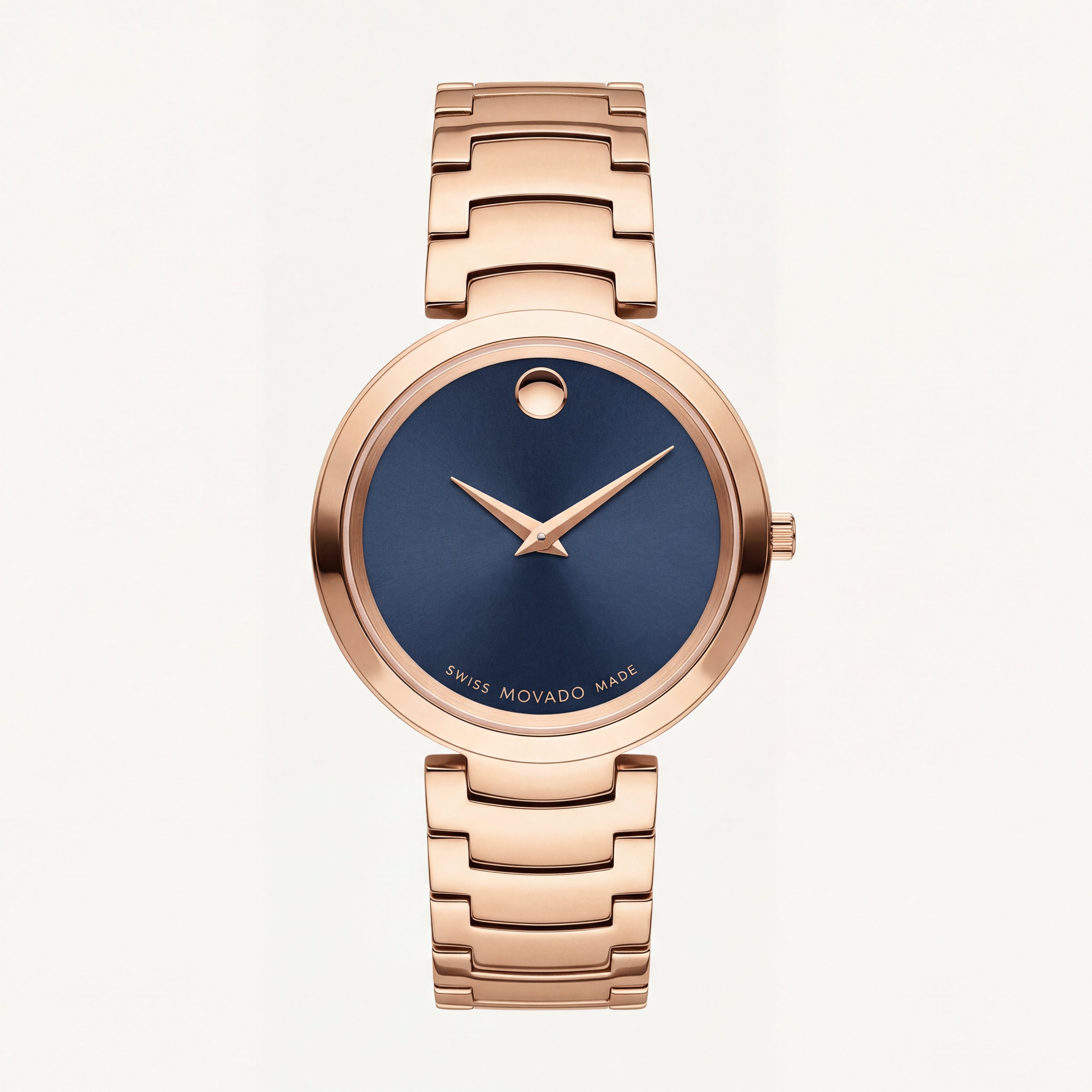 Rose Gold Minimalist Blue Sunray Dial Luxury Bracelet Watch – Women