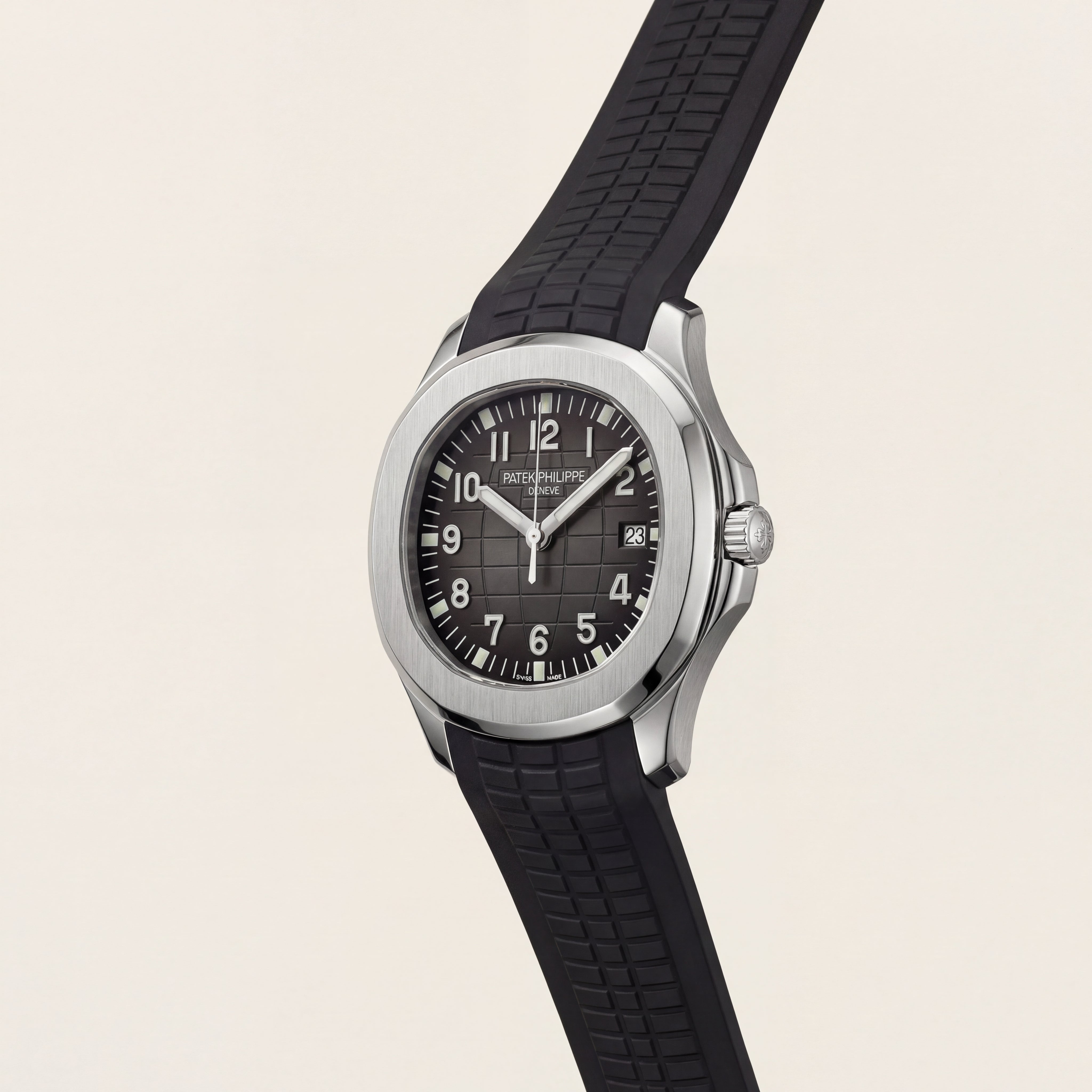 Luxury Stainless Steel Sport Watch Charcoal Embossed Dial Black Rubber Strap Premium Automatic Watch – Men