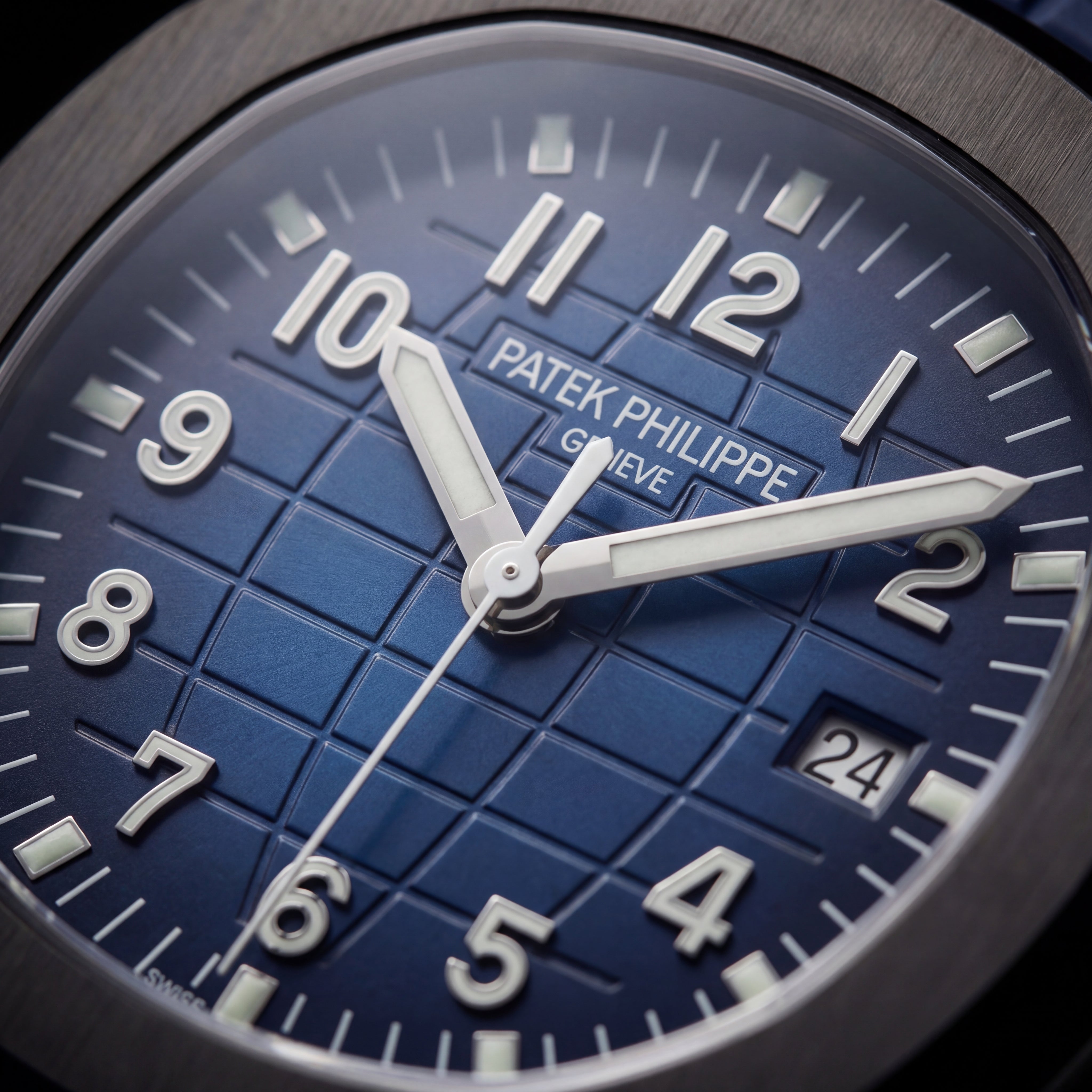 Luxury Black Stainless Steel Sport Watch Blue Embossed Dial Blue Rubber Strap Premium Watch – Men