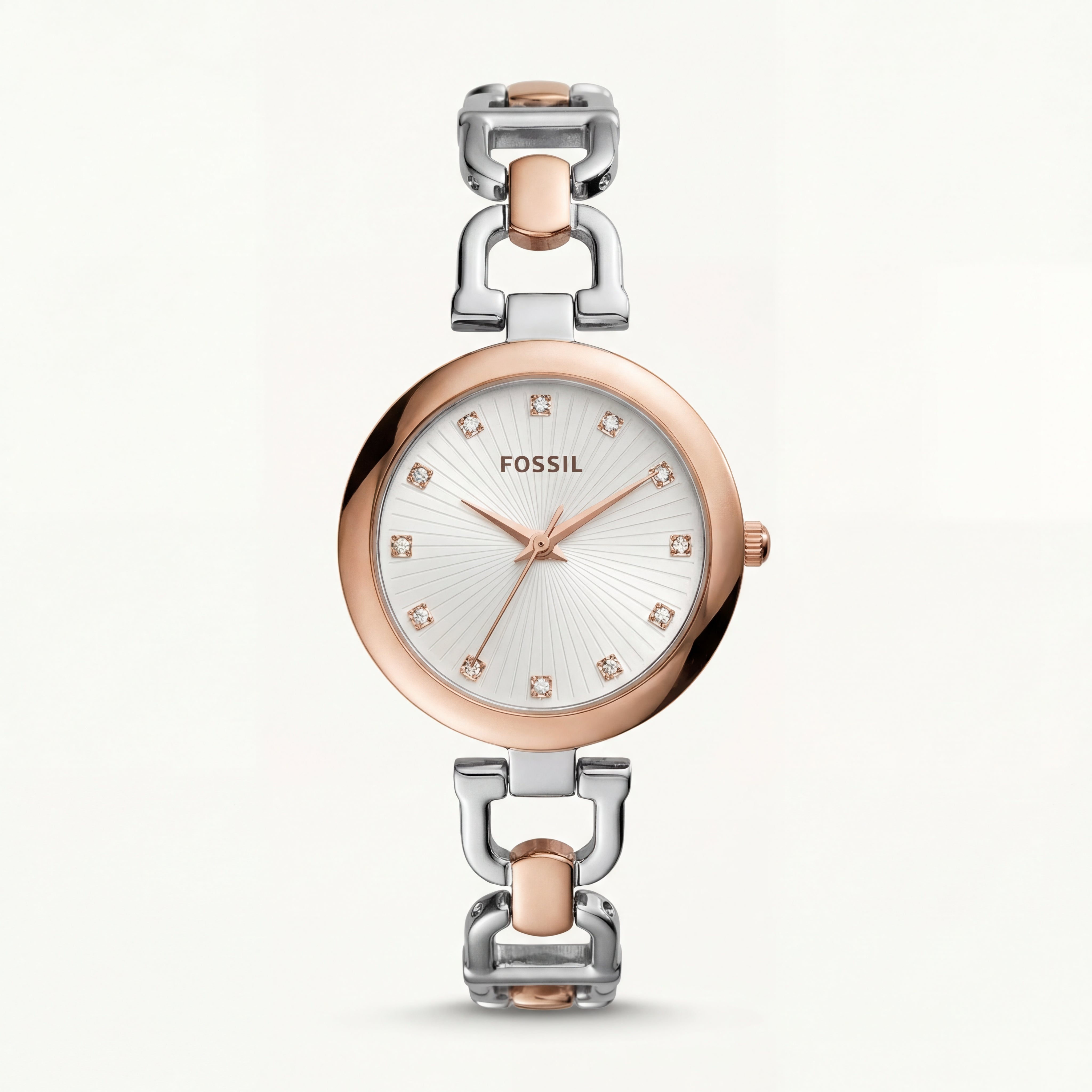 Rose Gold & Silver Luxury Bracelet Watch for Women