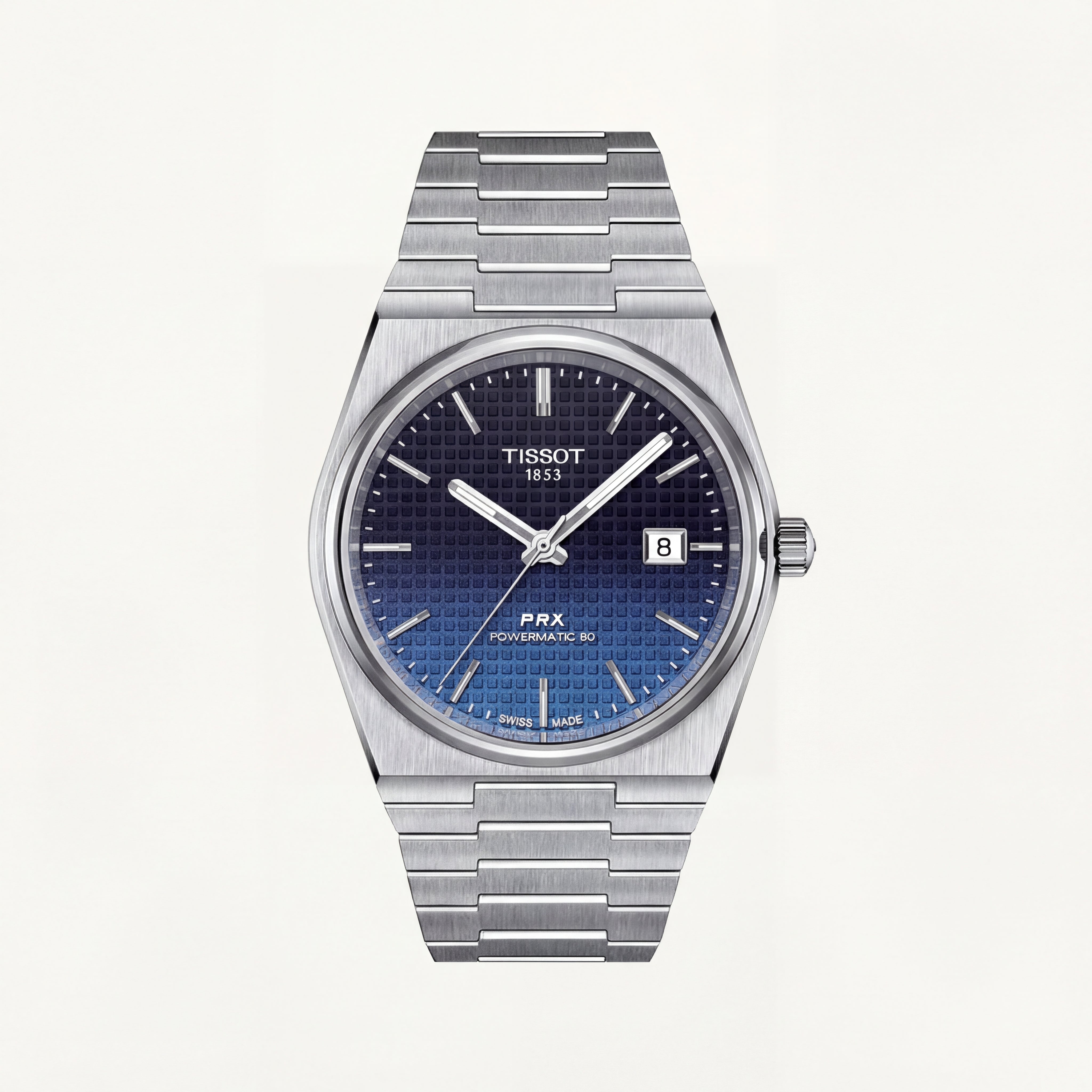 Centrix Navy Blue Waffle Dial Automatic Silver Watch