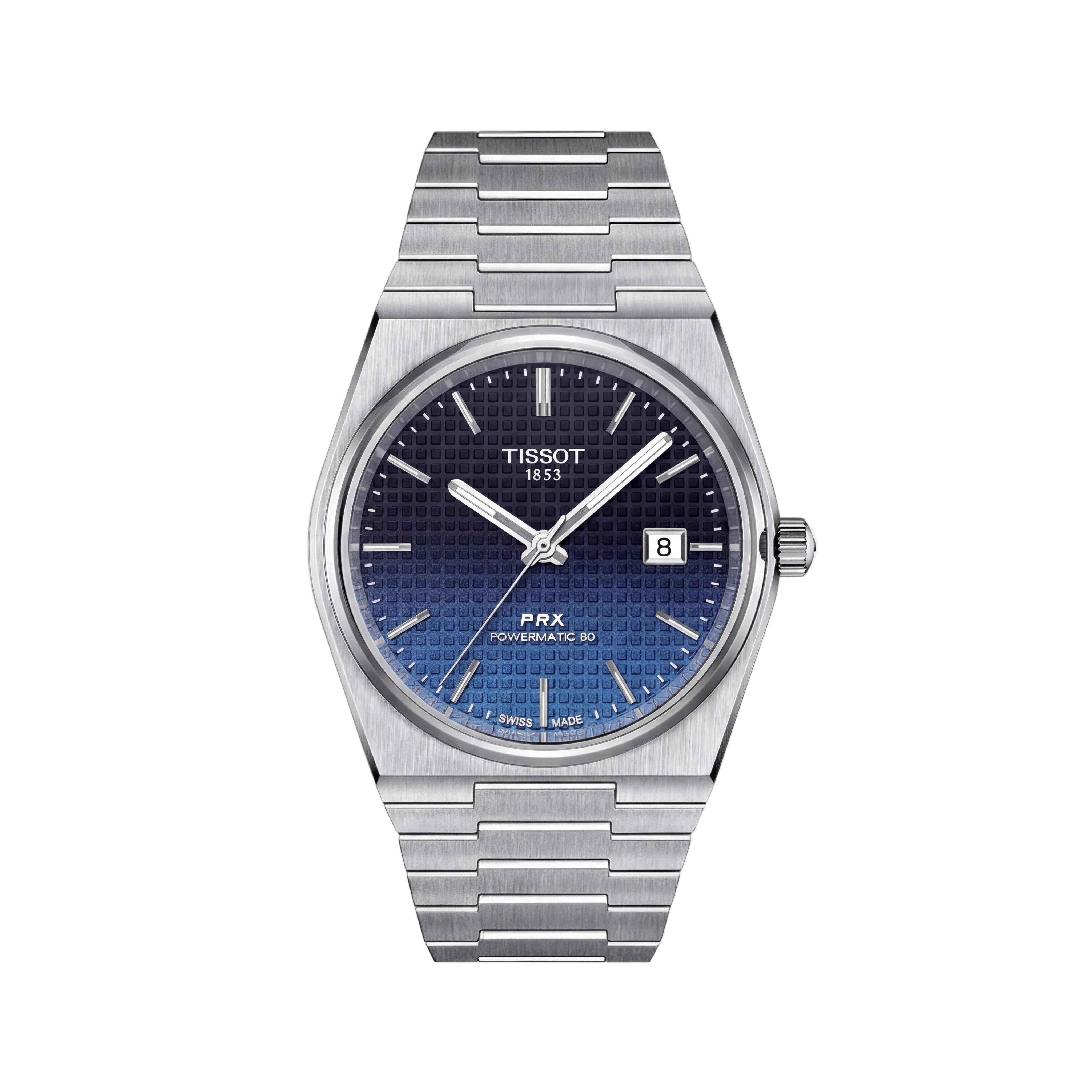 Centrix Navy Blue Waffle Dial Silver Watch