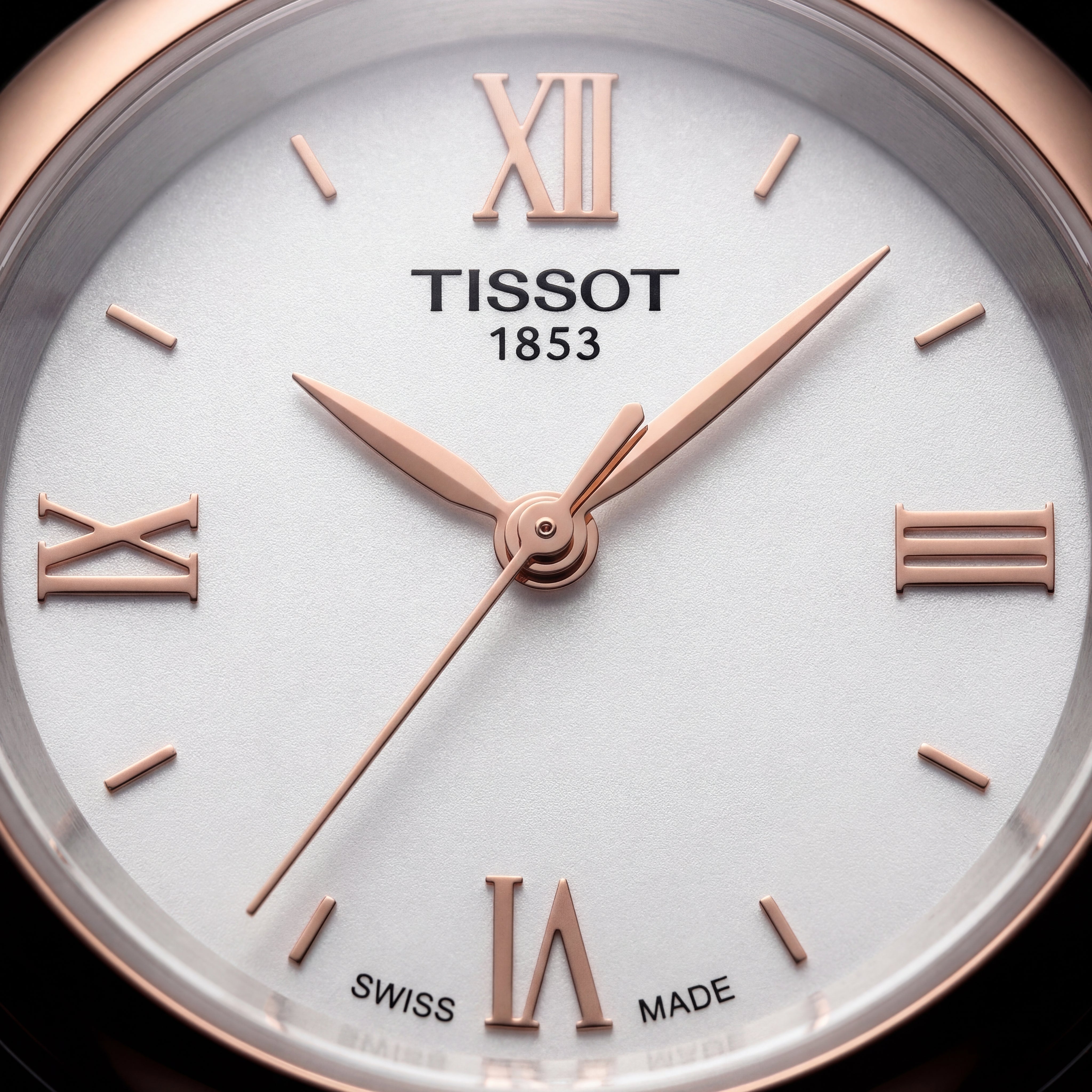 Two-Tone Steel & Rose Gold Roman Dial Elegant Bracelet Watch – Women
