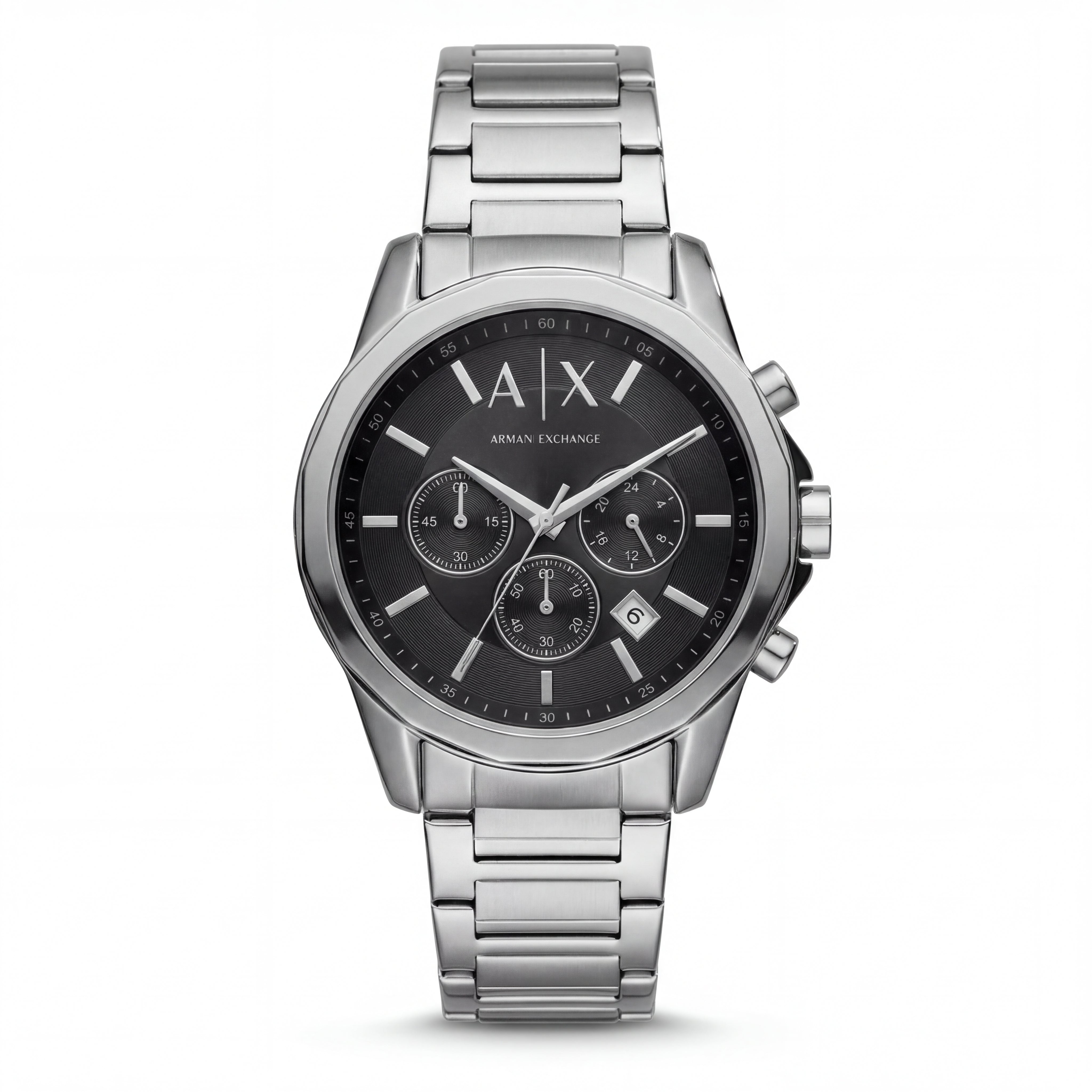 Centrix Midnight Black Silver Chronograph Watch
