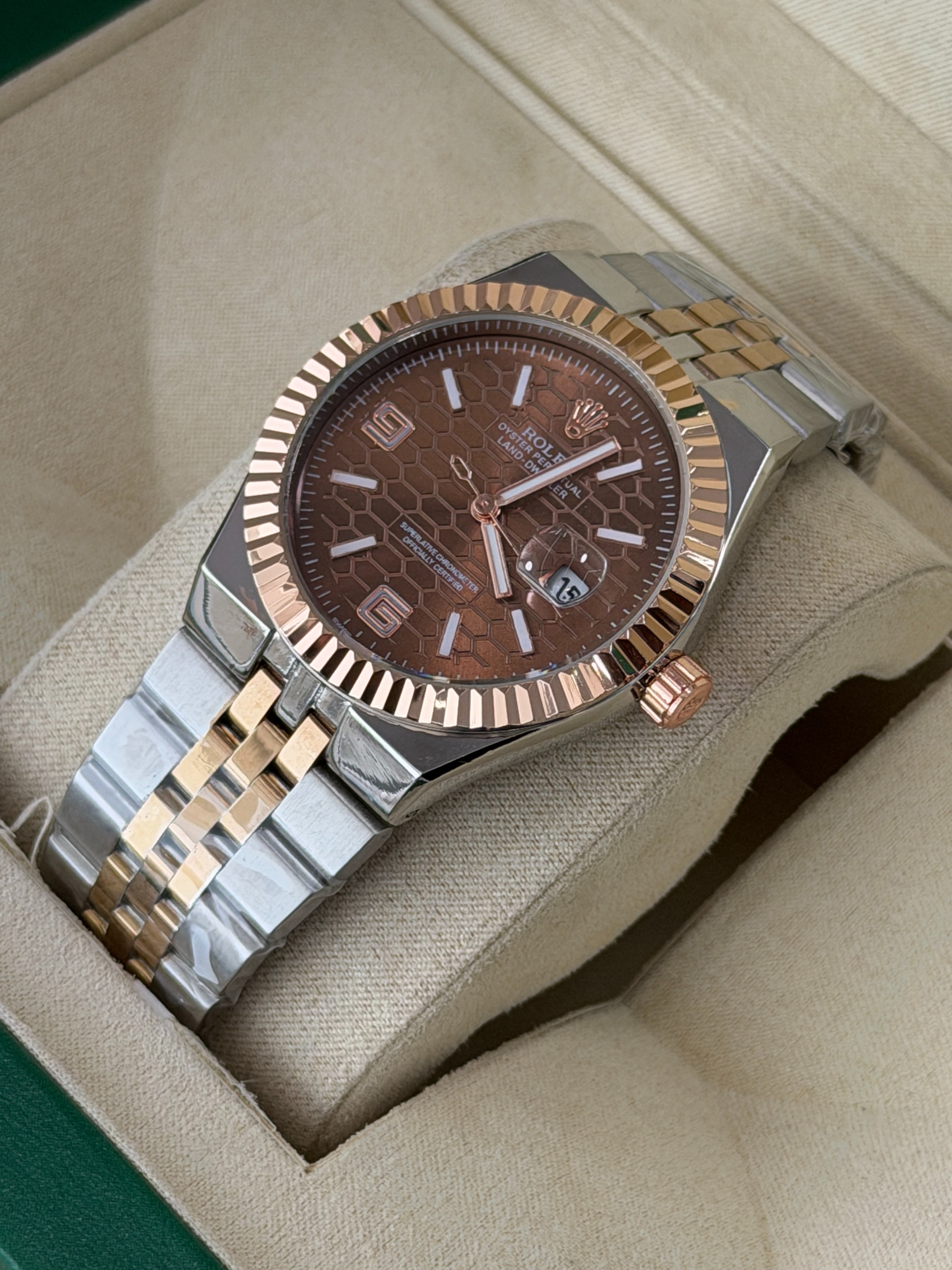 Premium Rose Gold Dial Luxury Watch – Men