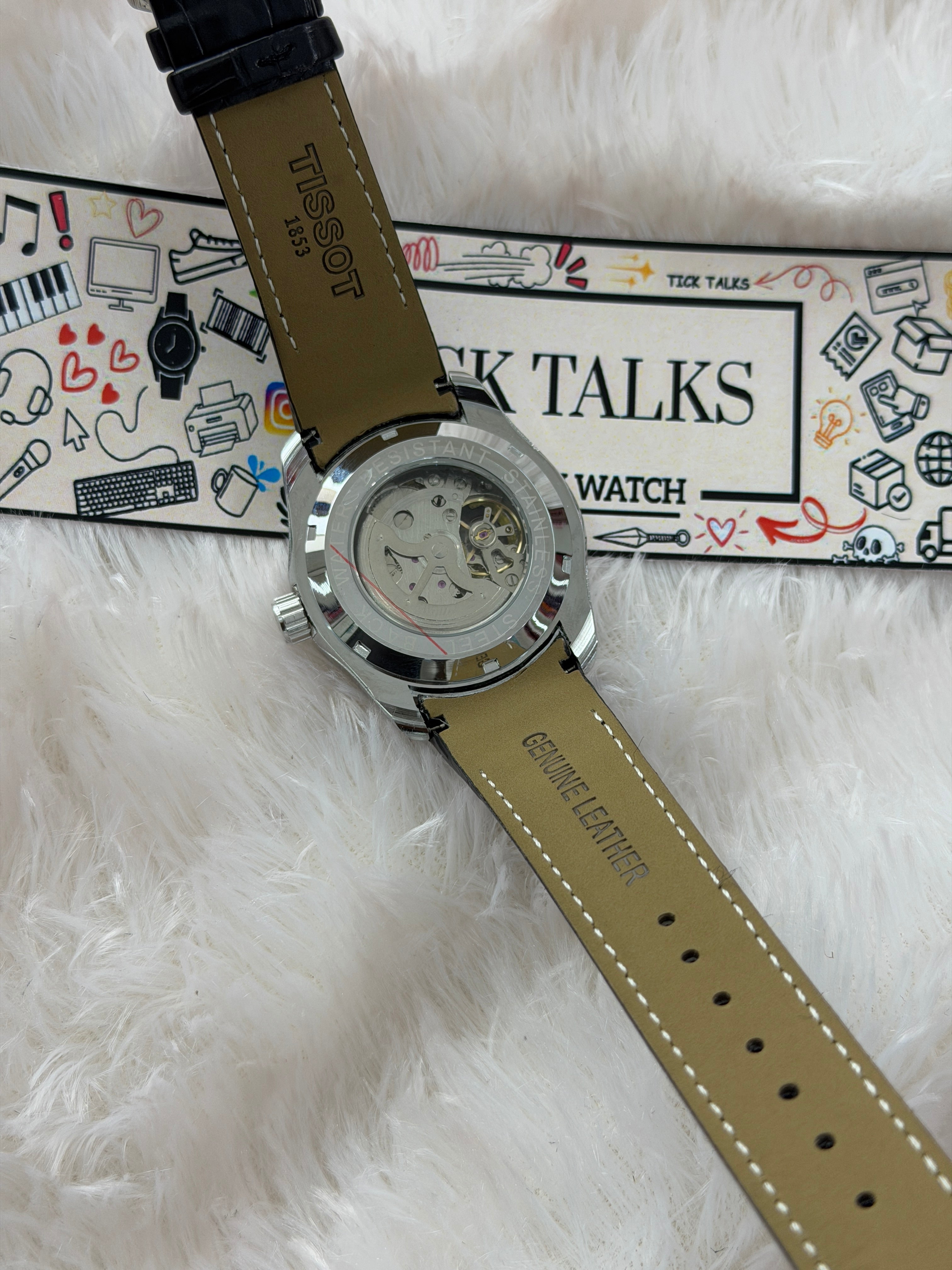 Premium Green Skeleton Dial Leather Strap Watch – Men