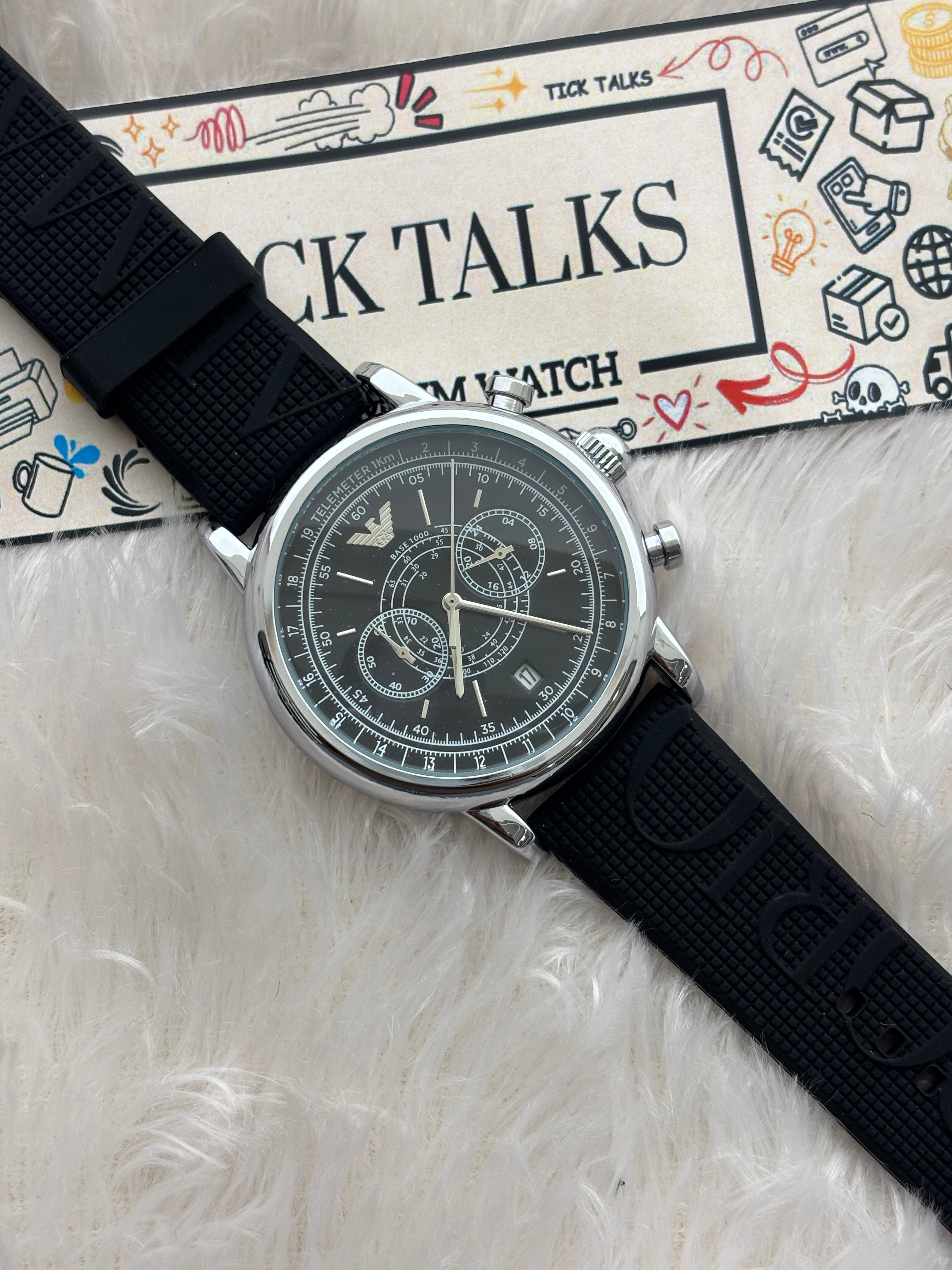 Premium Black Chronograph Style Watch – Men