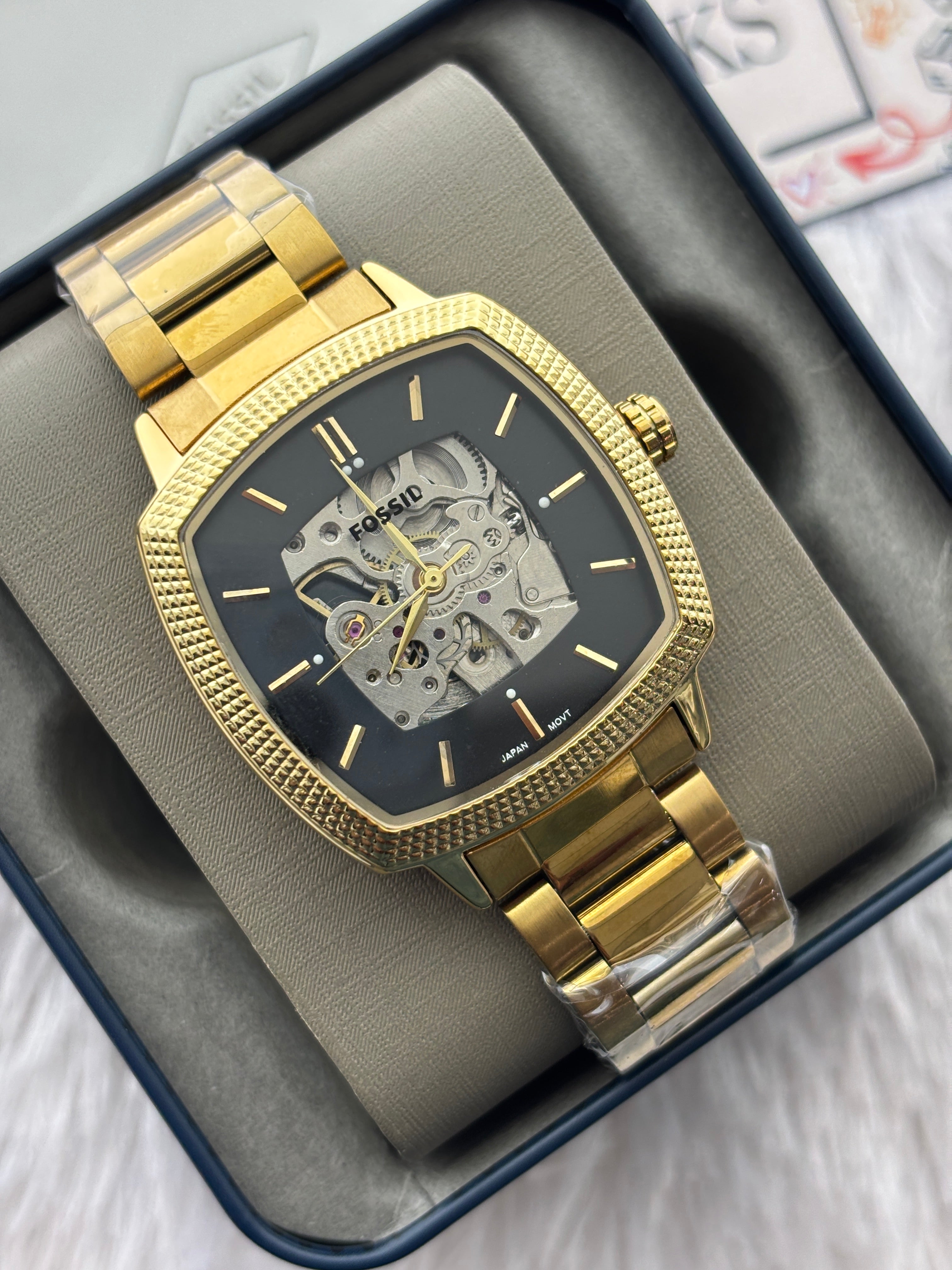 Premium Gold Automatic Skeleton Luxury Watch – Men