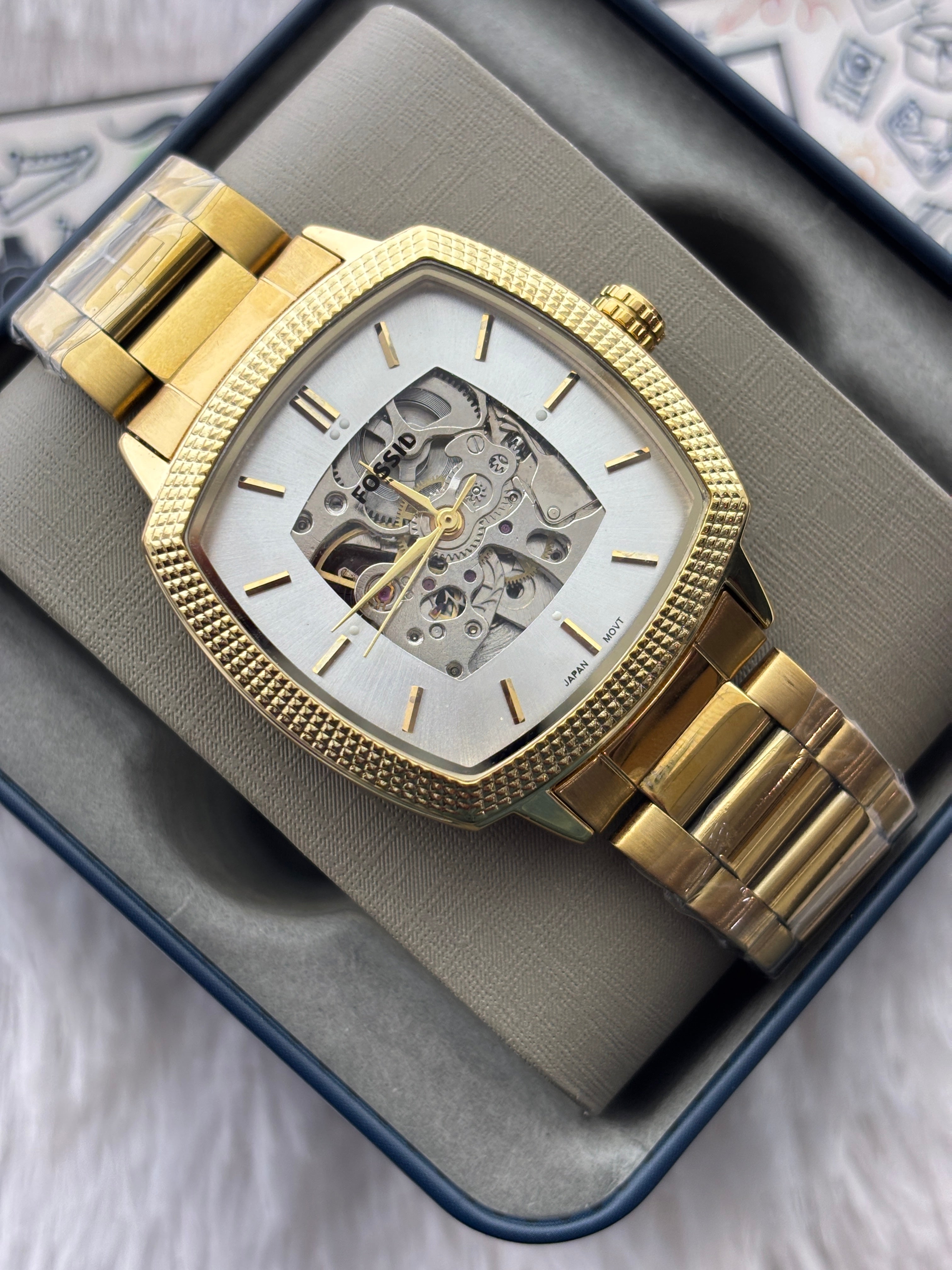 Premium Gold Automatic Skeleton Luxury Watch – Men