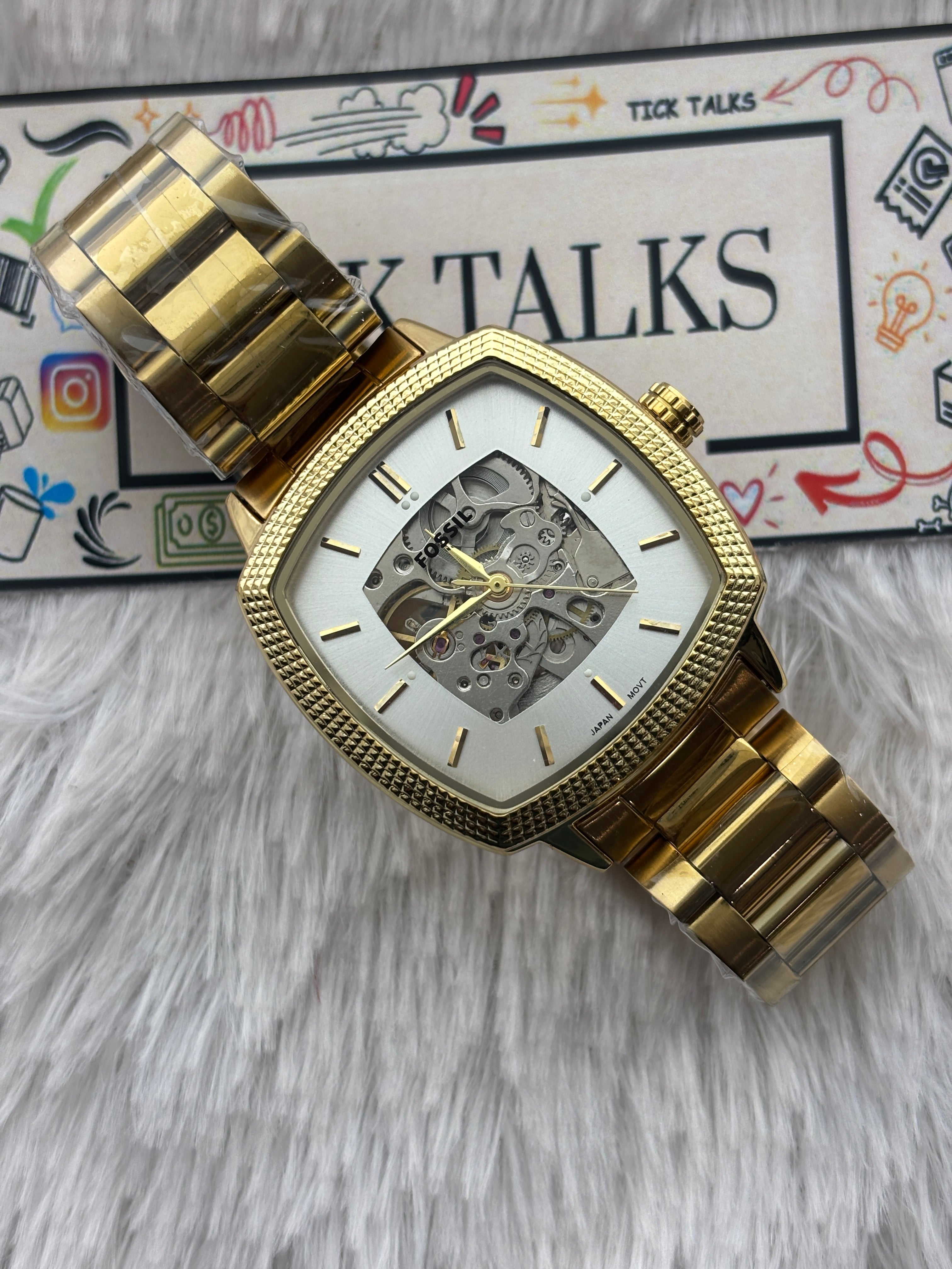 Premium Gold Automatic Skeleton Luxury Watch – Men