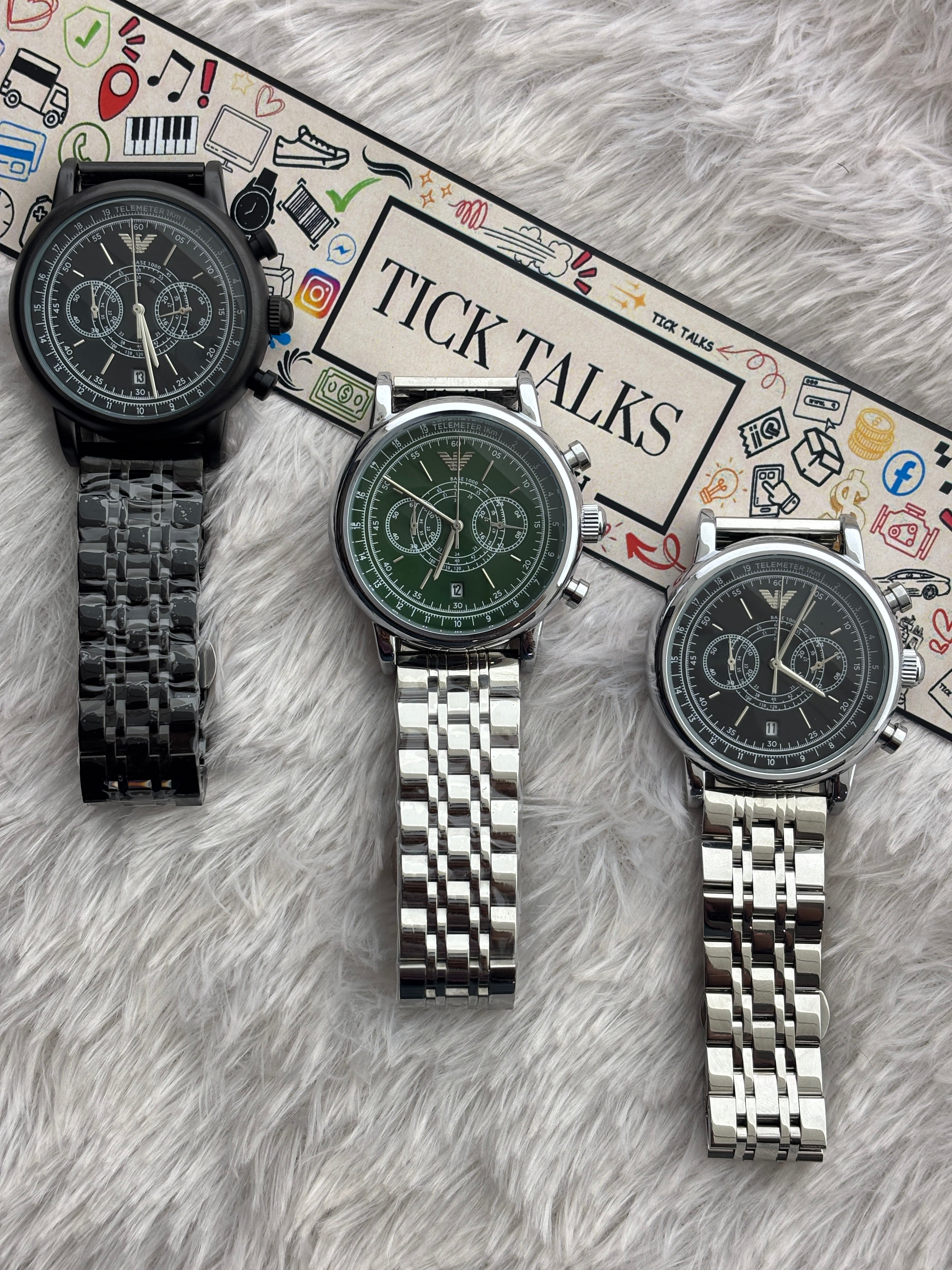 Premium Black Multifunction Luxury Watch – Men