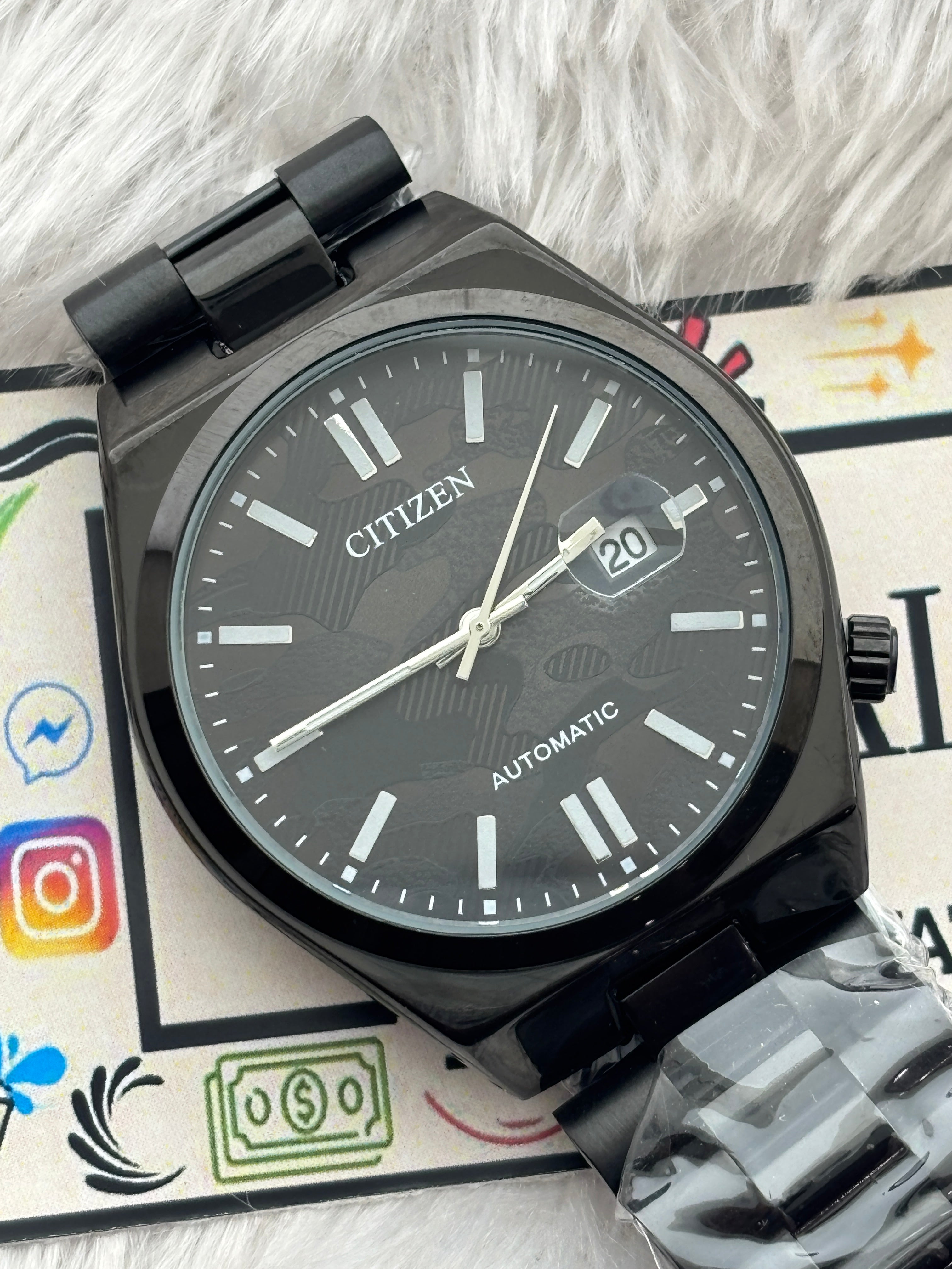 Premium Black Automatic Luxury Watch – Men