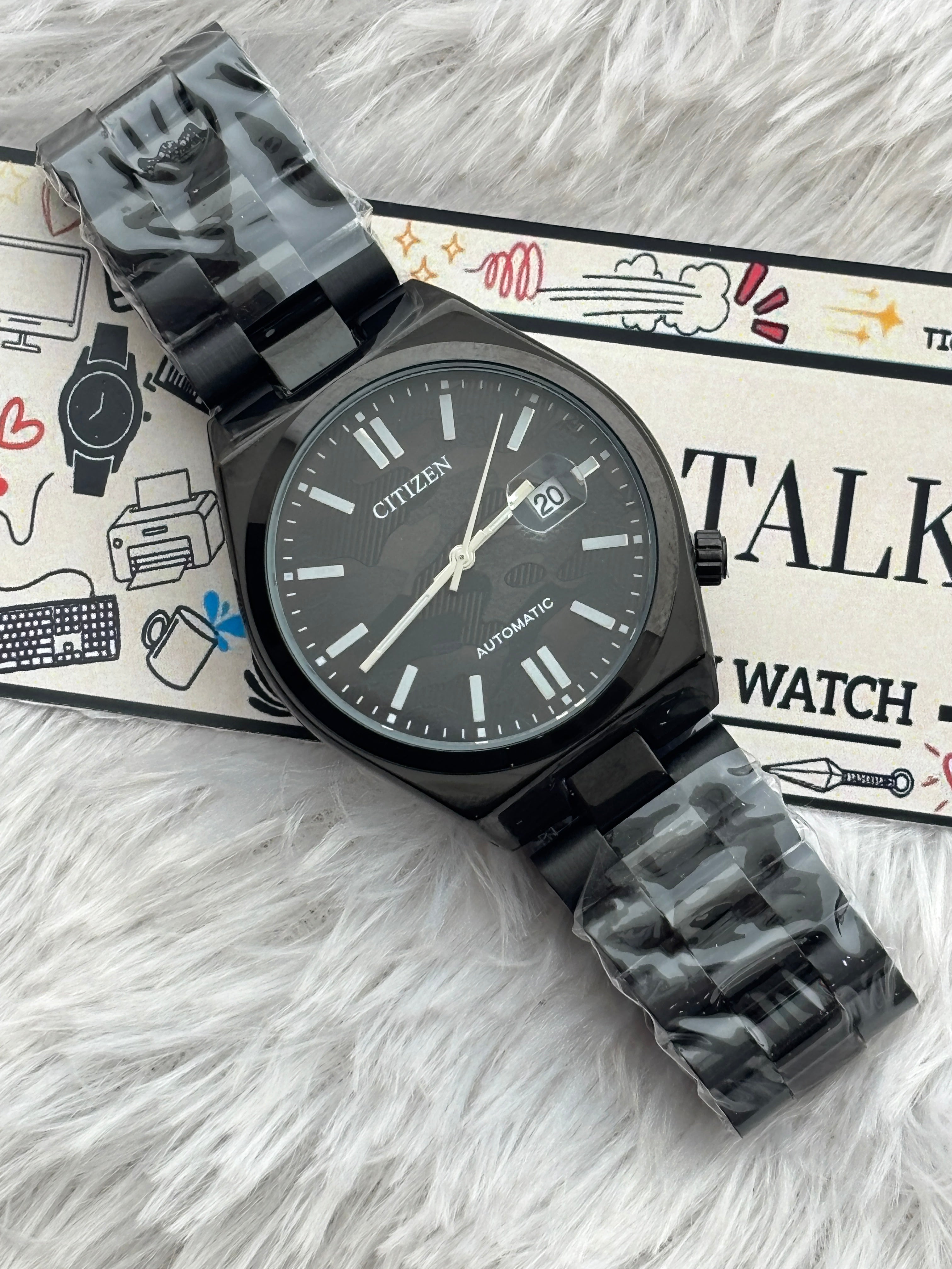 Premium Black Automatic Luxury Watch – Men