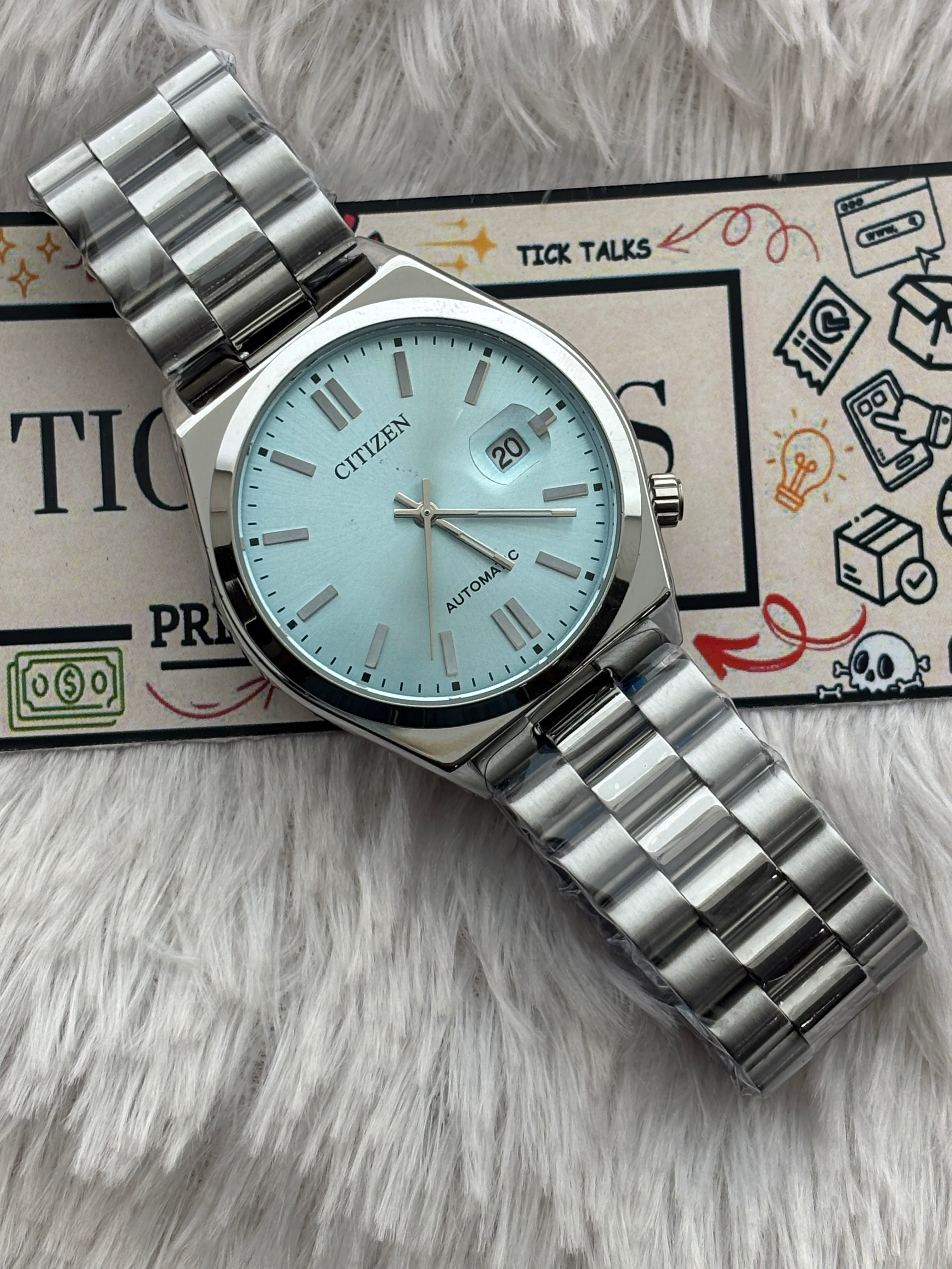 Premium Ice Blue Automatic Luxury Watch – Men