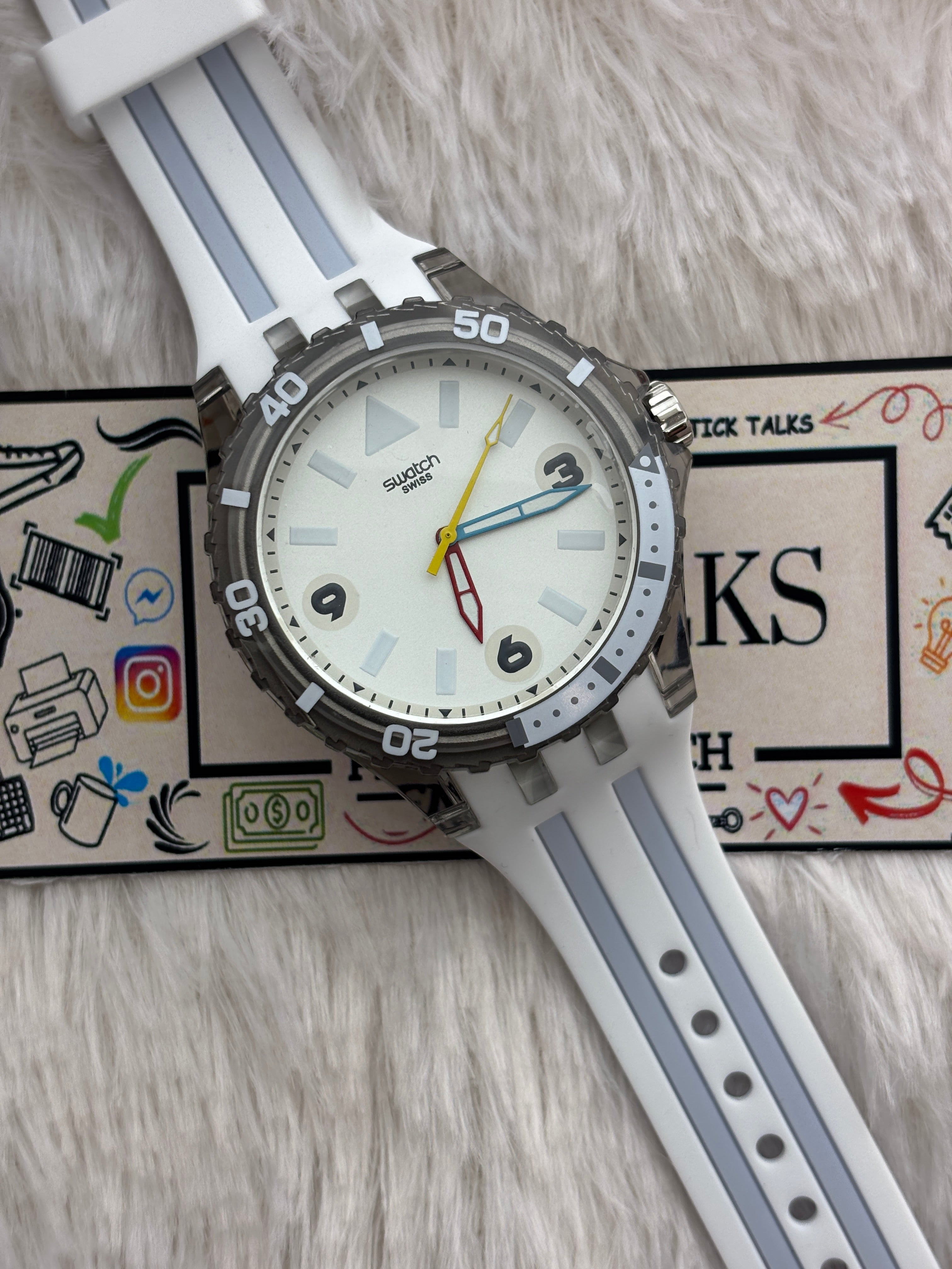 Transparent White Sport Men’s Watch with Silicone Strap