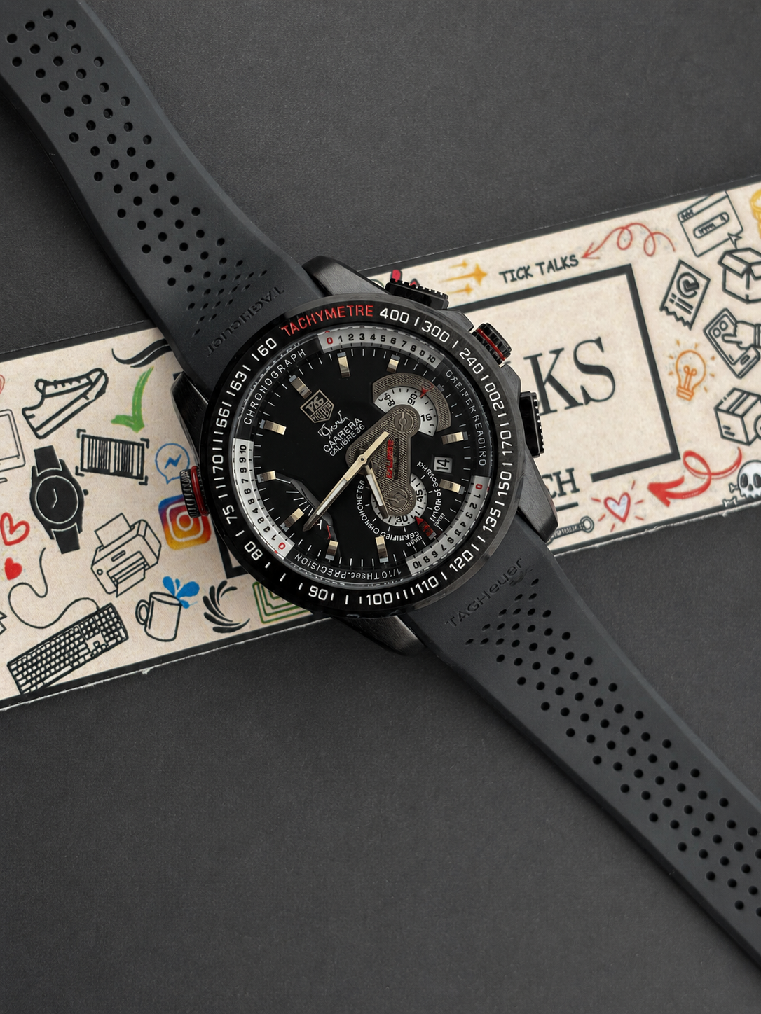 Premium Black Racing Chronograph Rubber Strap Luxury Watch – Men