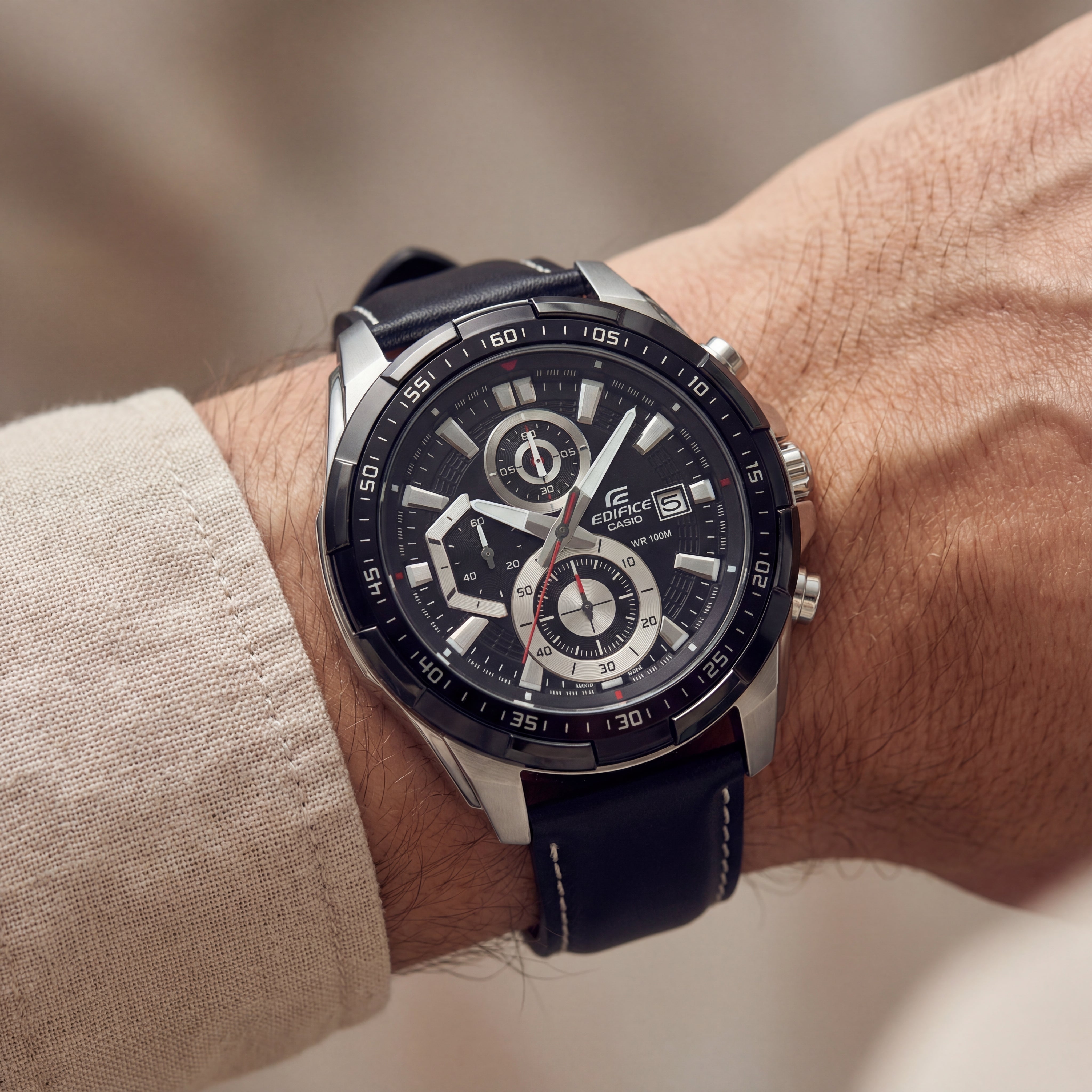 Premium Black Dial Chronograph Watch for Men