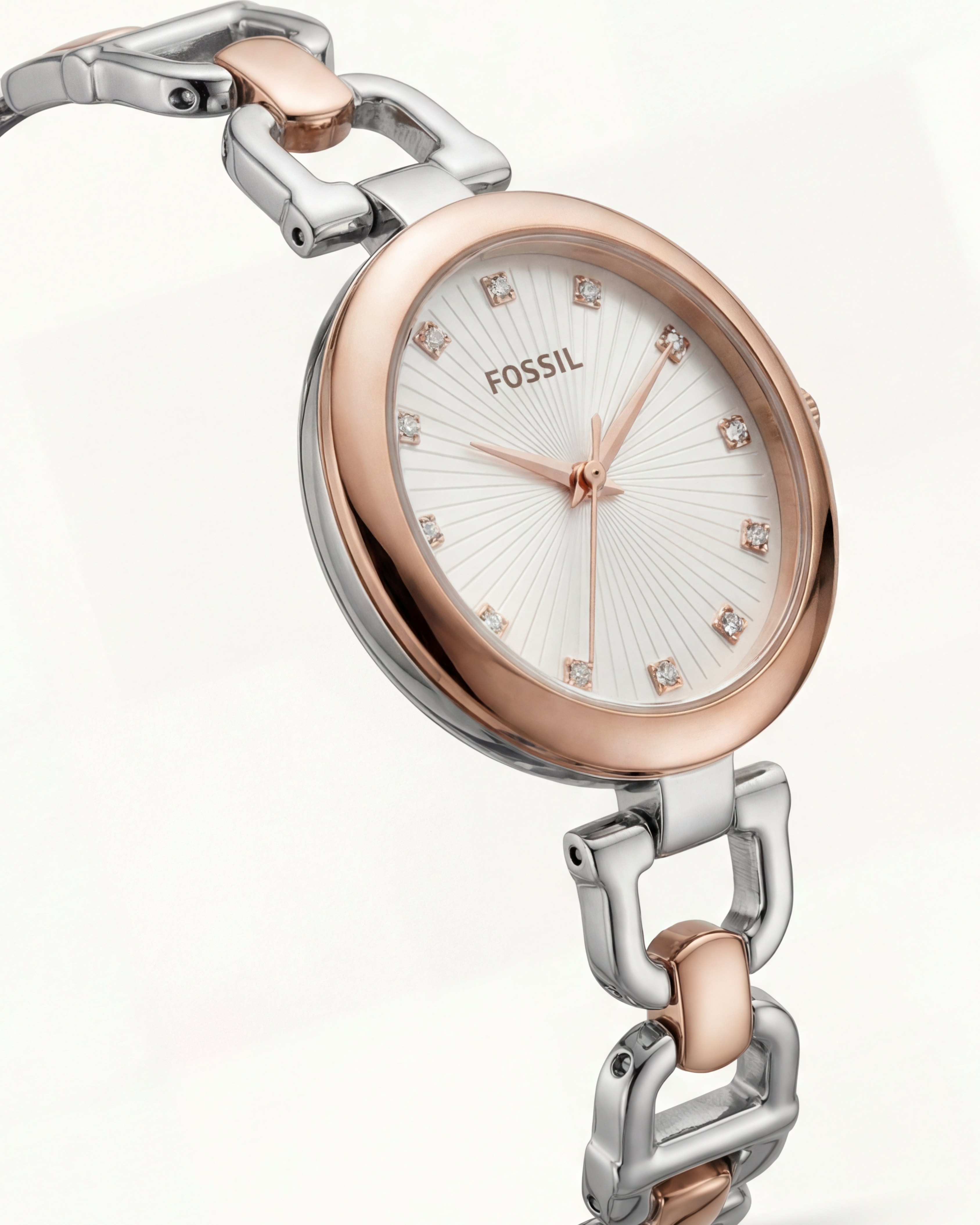 Rose Gold & Silver Luxury Bracelet Watch for Women