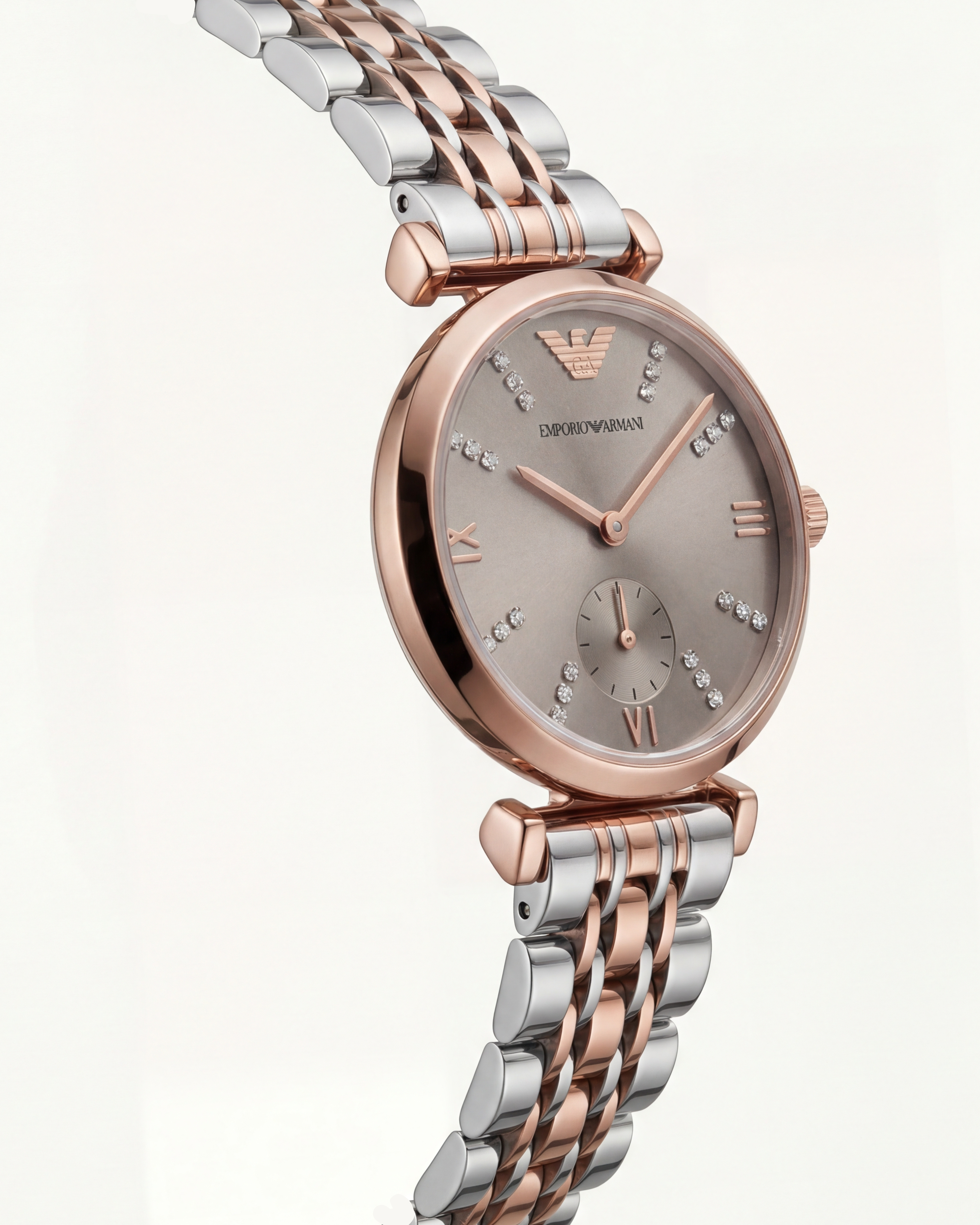 Blush Silver Crystal Watch – Two-Tone Luxe Edition