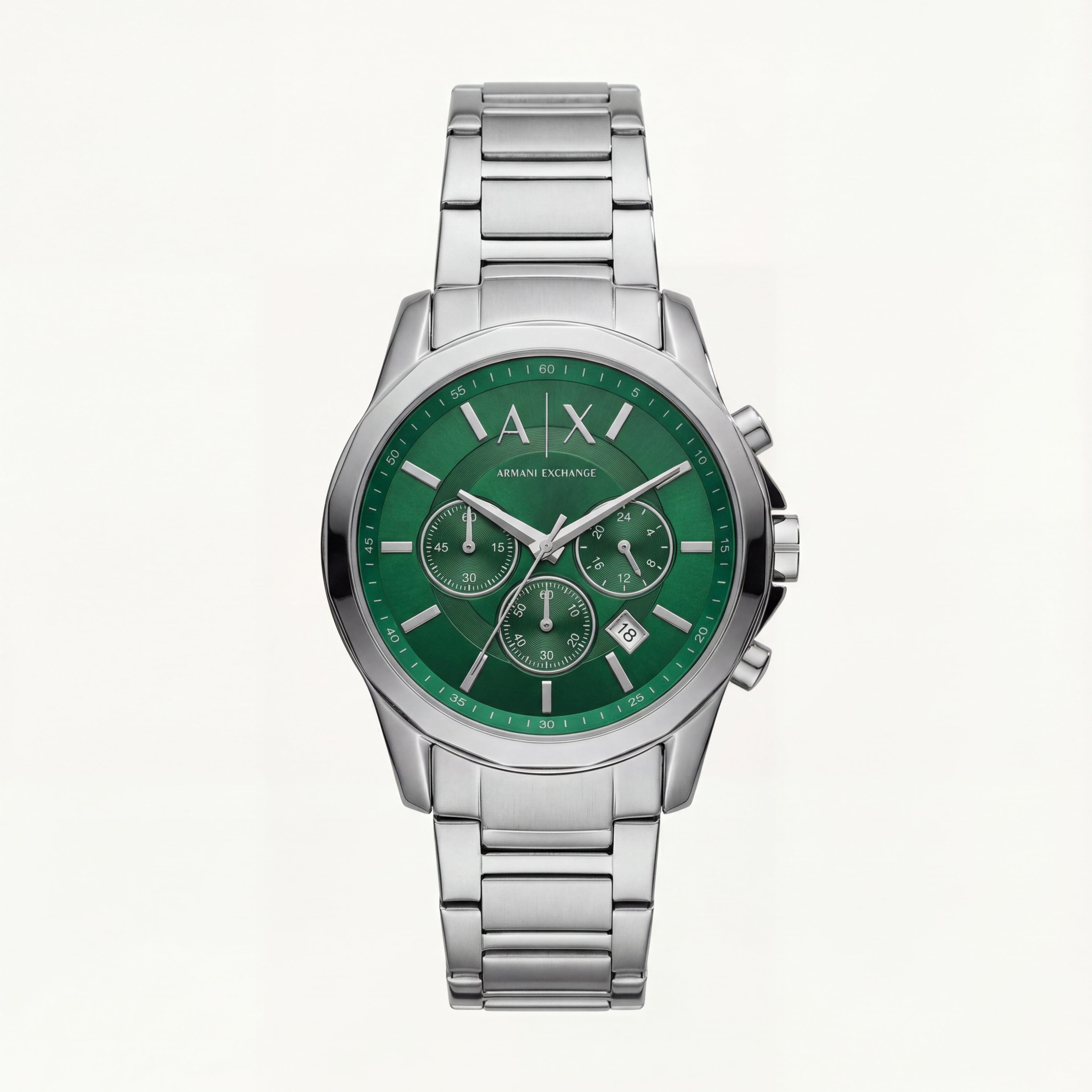 Centrix Emerald Green Silver Chronograph Watch