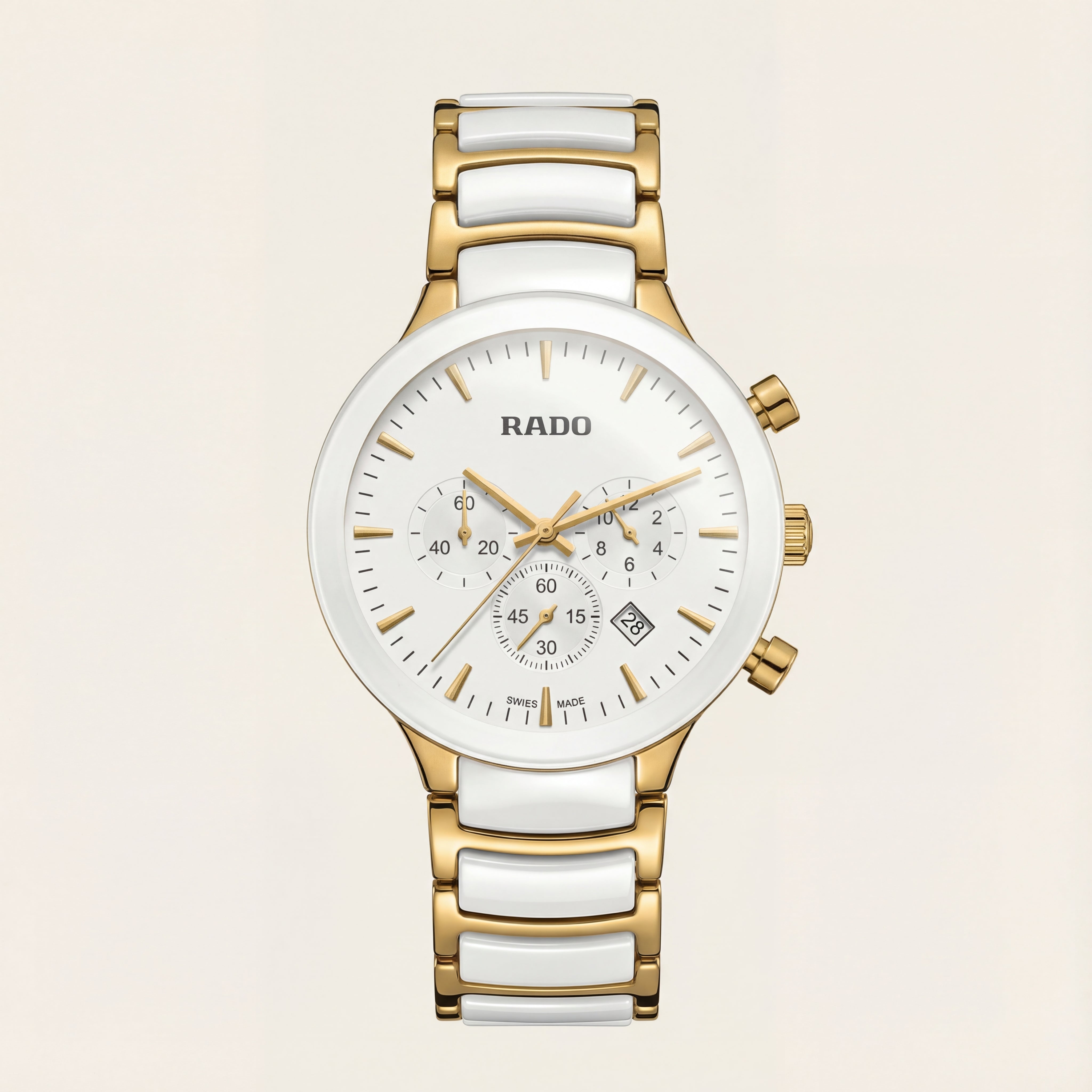 Centrix Pearl White Gold Ceramic Chronograph Watch