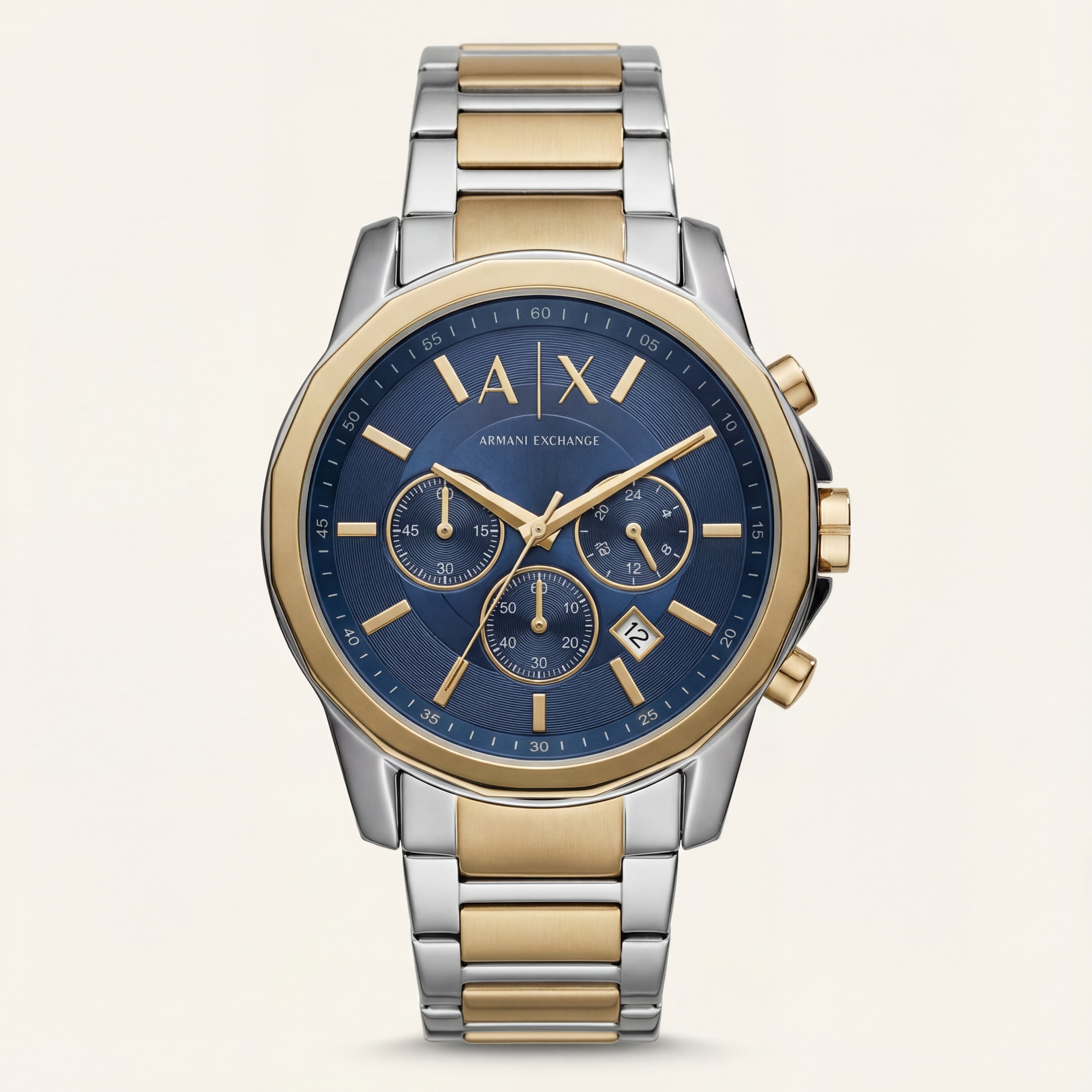 Centrix Royal Blue Silver–Gold Chronograph Watch