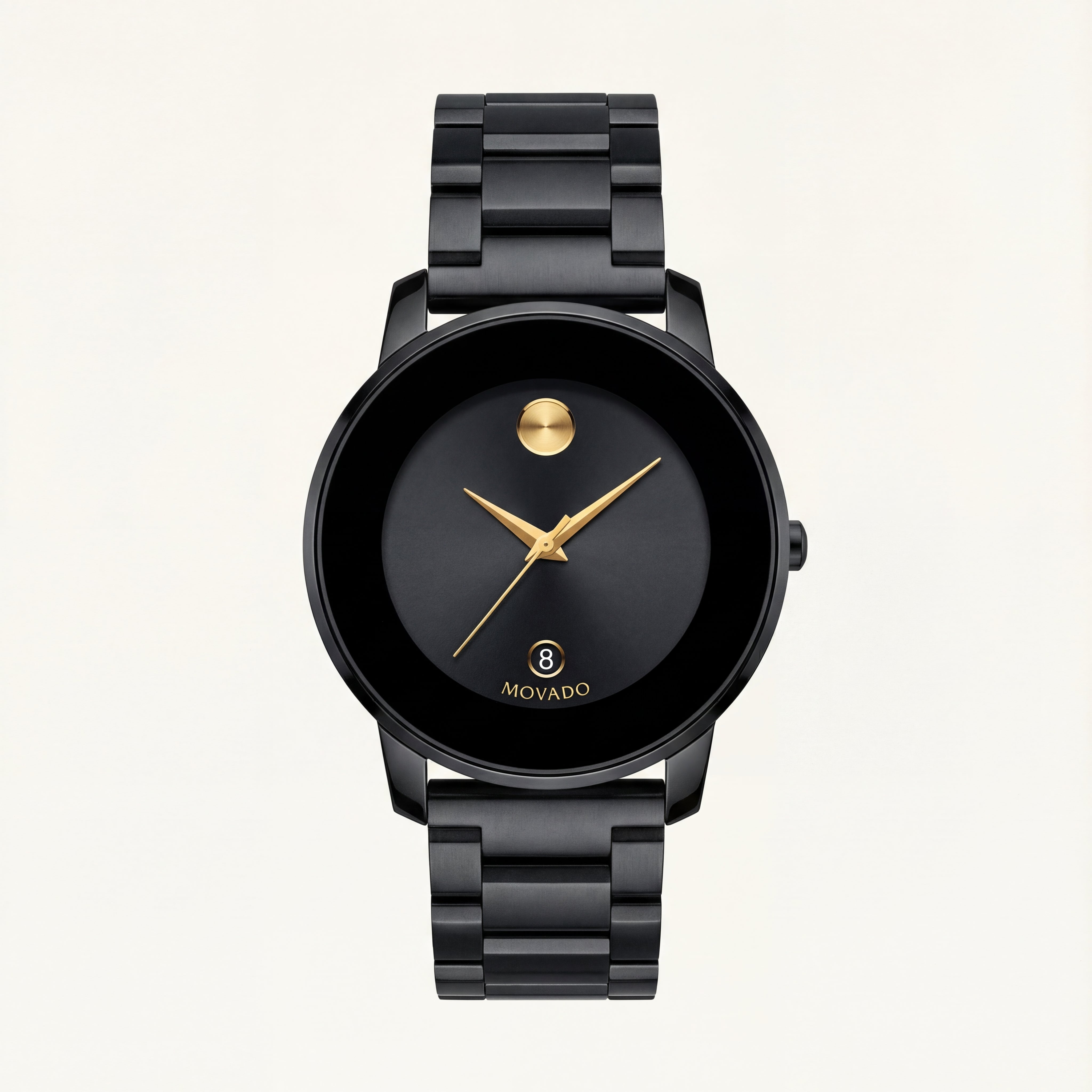 Midnight Black Gold Accent Minimalist Men’s Watch