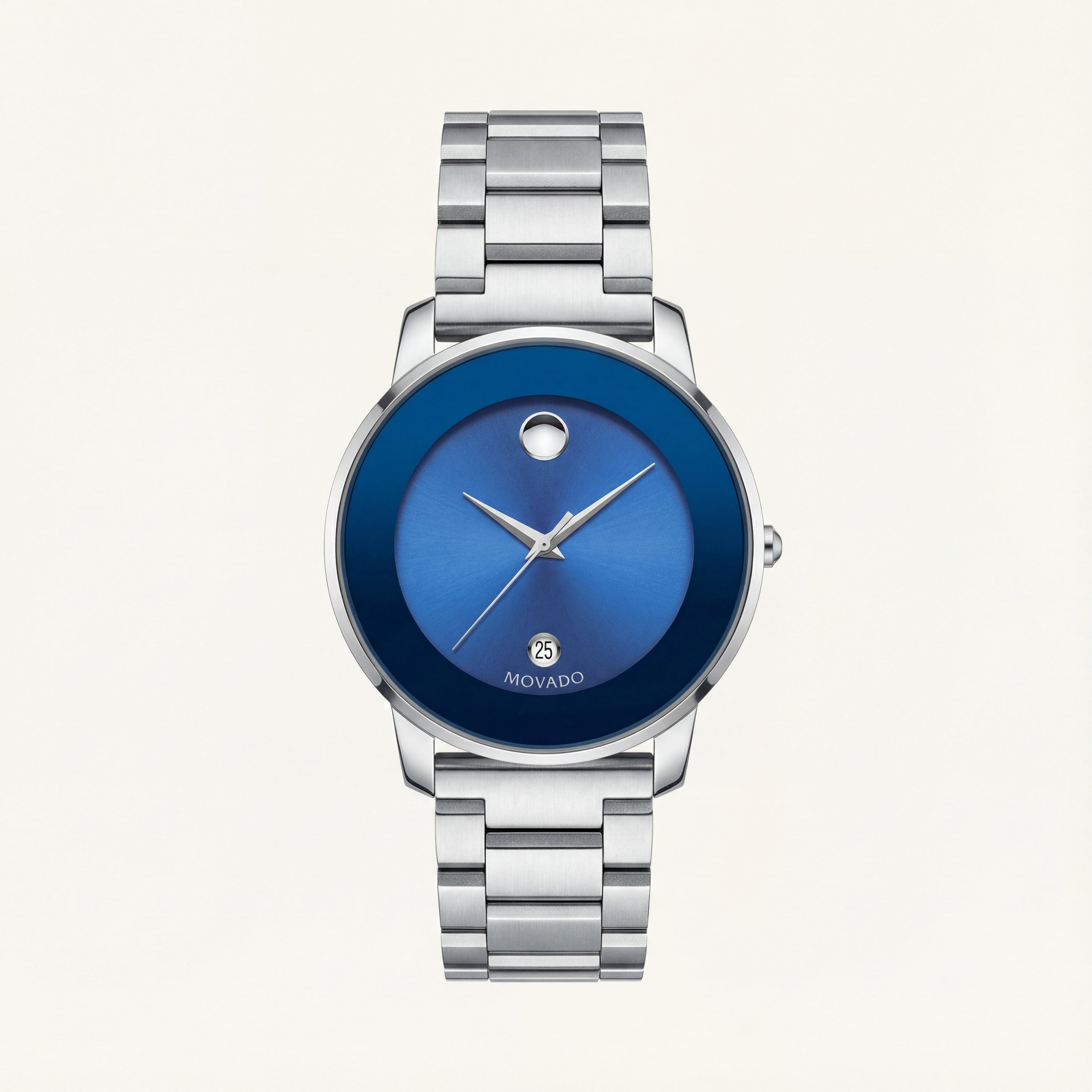 Ocean Blue Silver Minimalist Men’s Watch