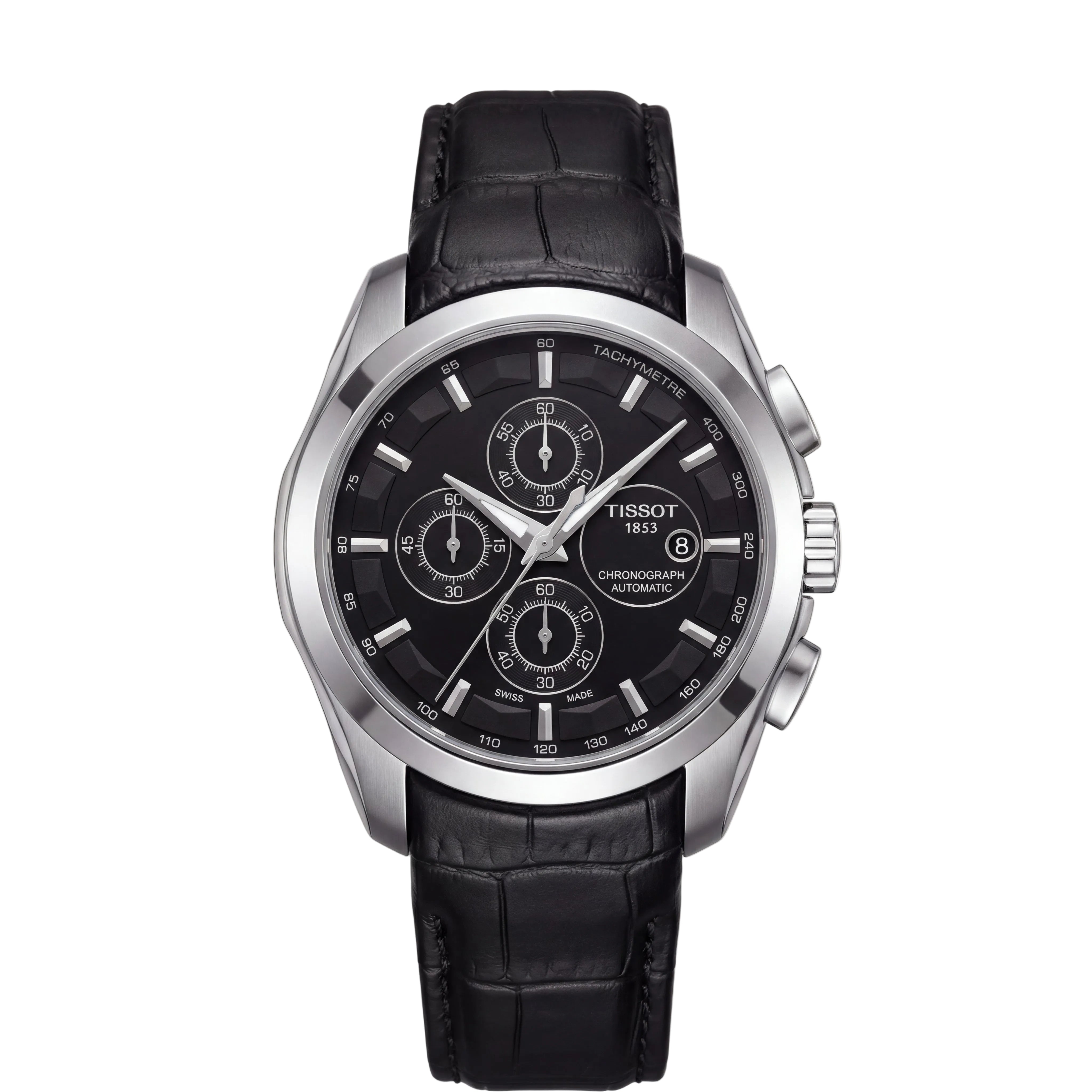 Black Dial Automatic Chronograph Men’s Leather Strap Watch