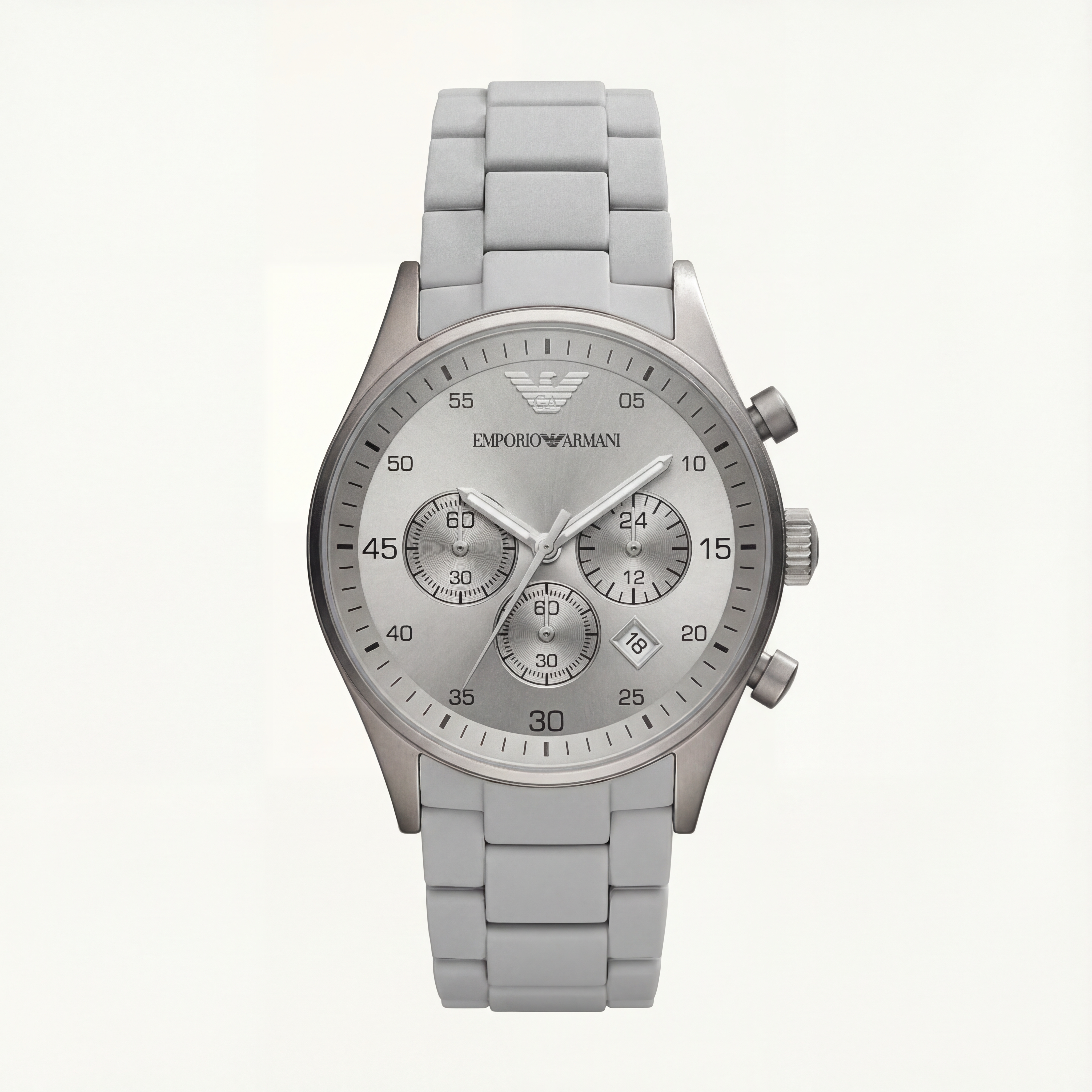 Silver Grey Chronograph Stainless Steel Men’s Watch