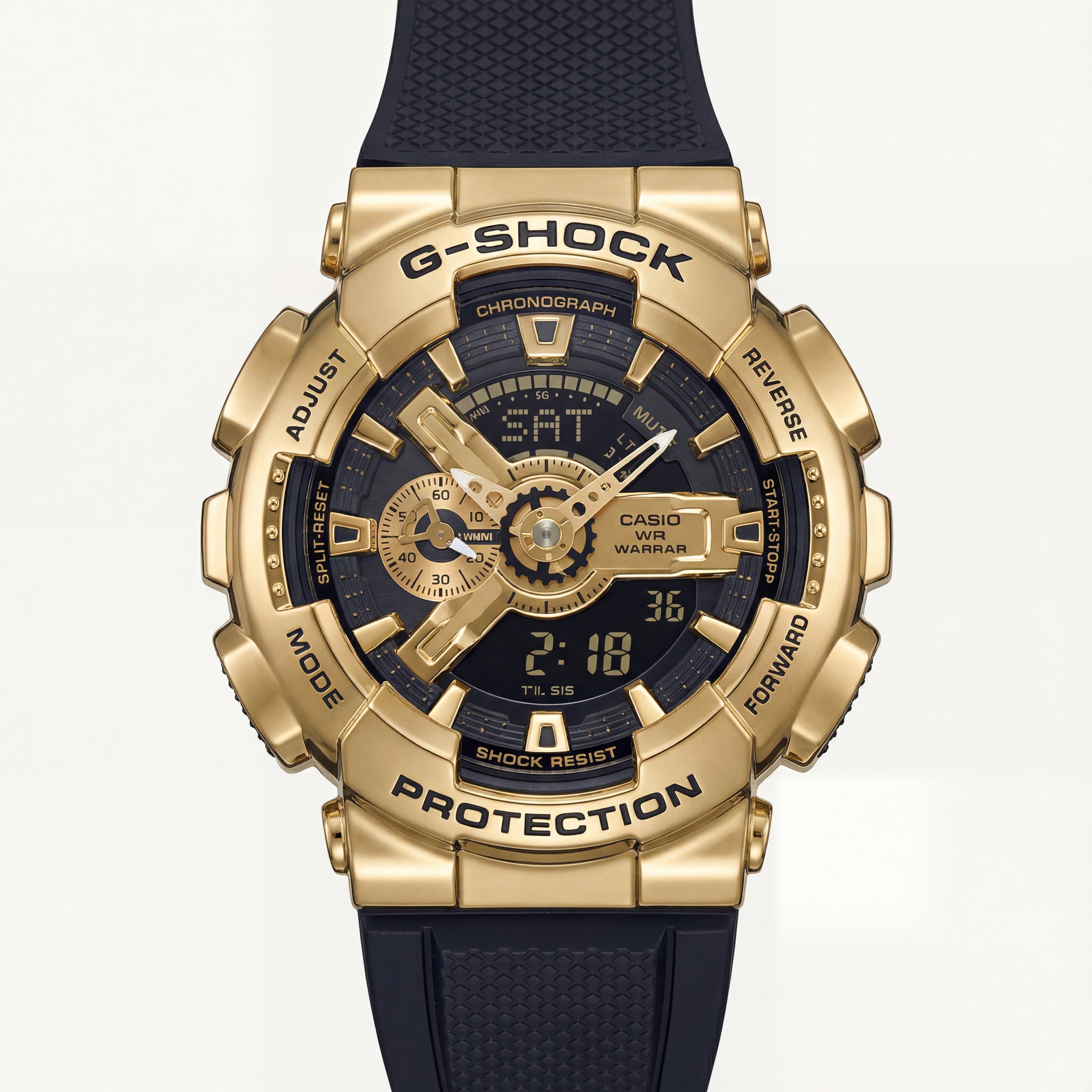 Gold & Navy Heavy-Duty Hybrid Chronograph Sports Watch