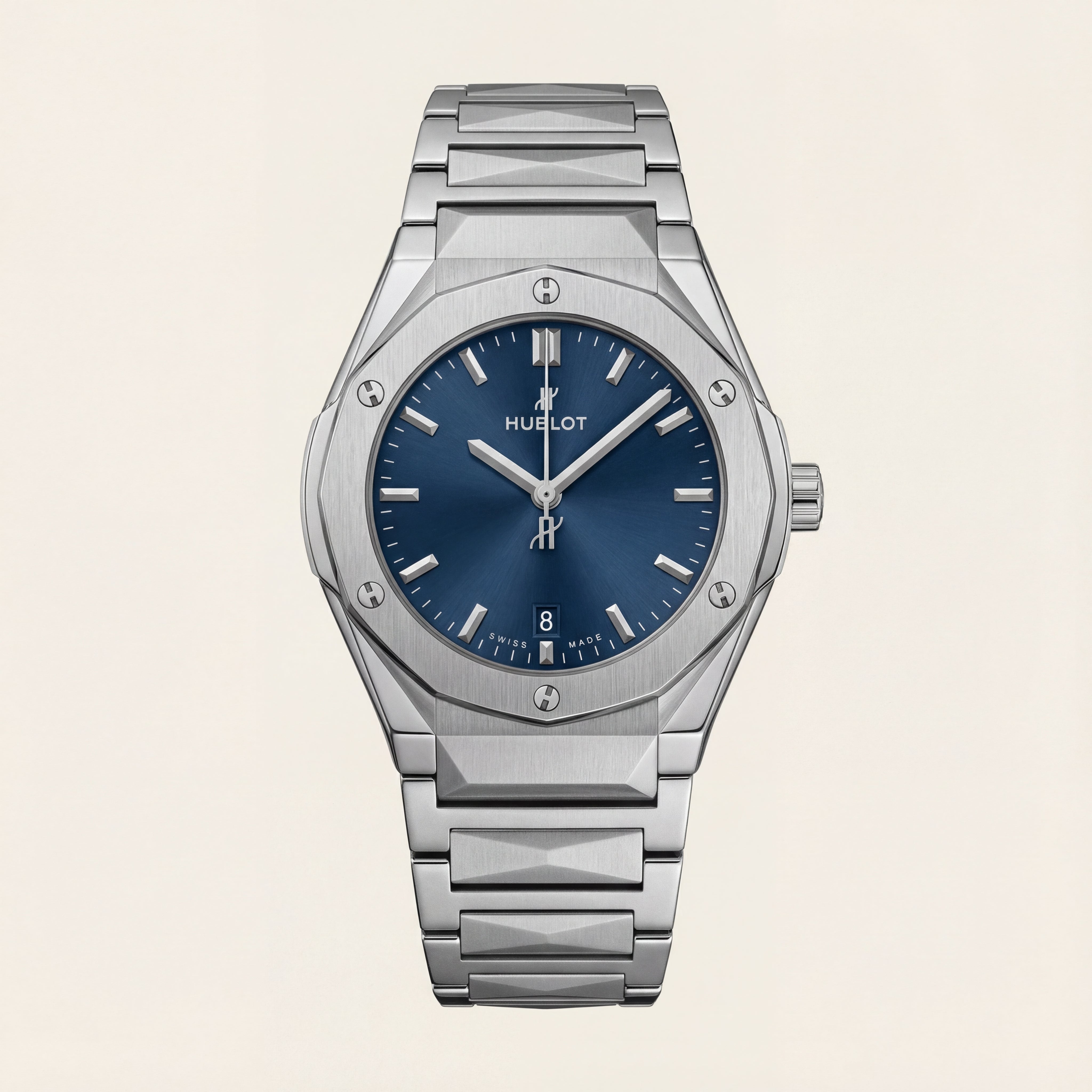 Silver Steel Blue Sunburst Dial Premium Men’s Watch