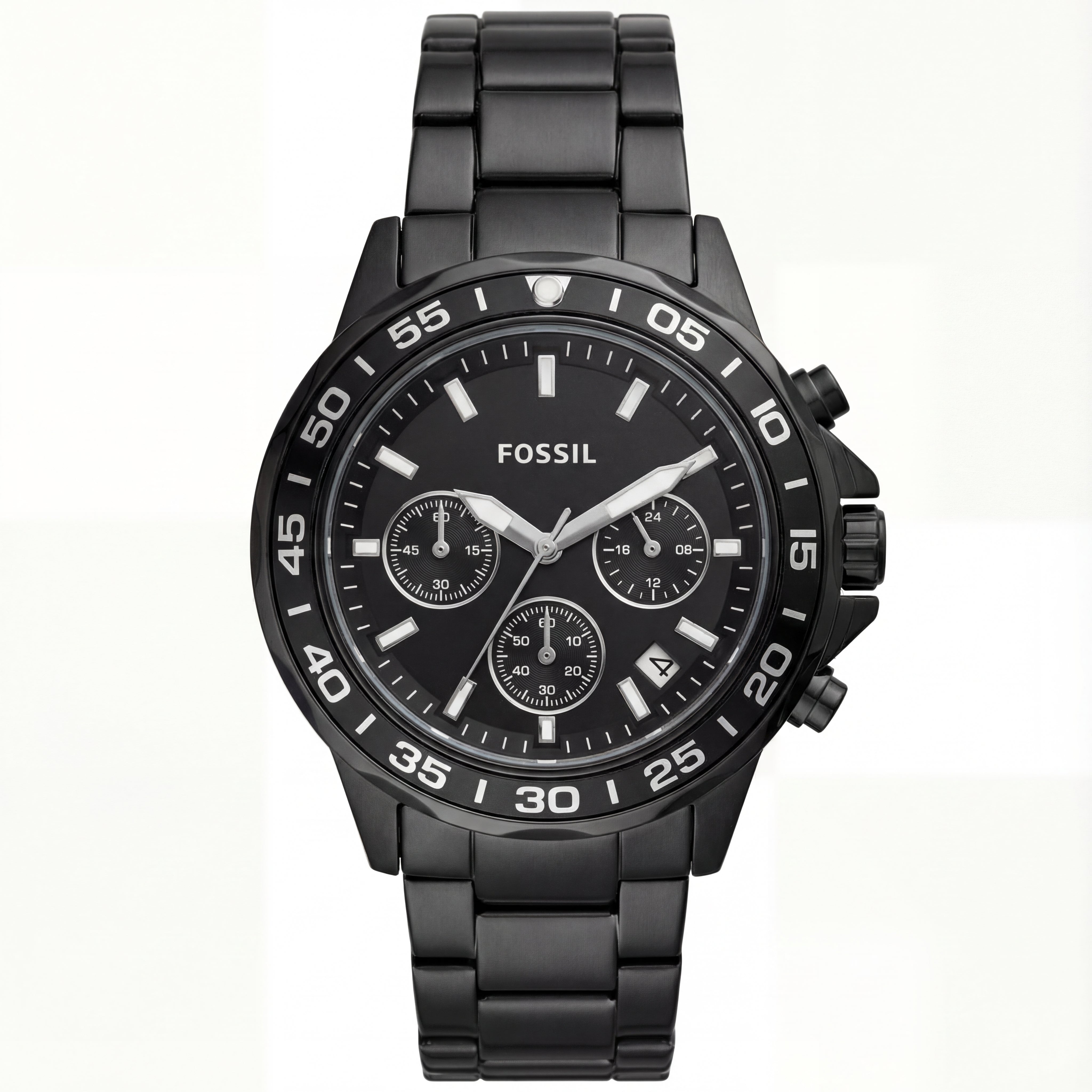 All-Black Steel Chronograph Men’s Watch