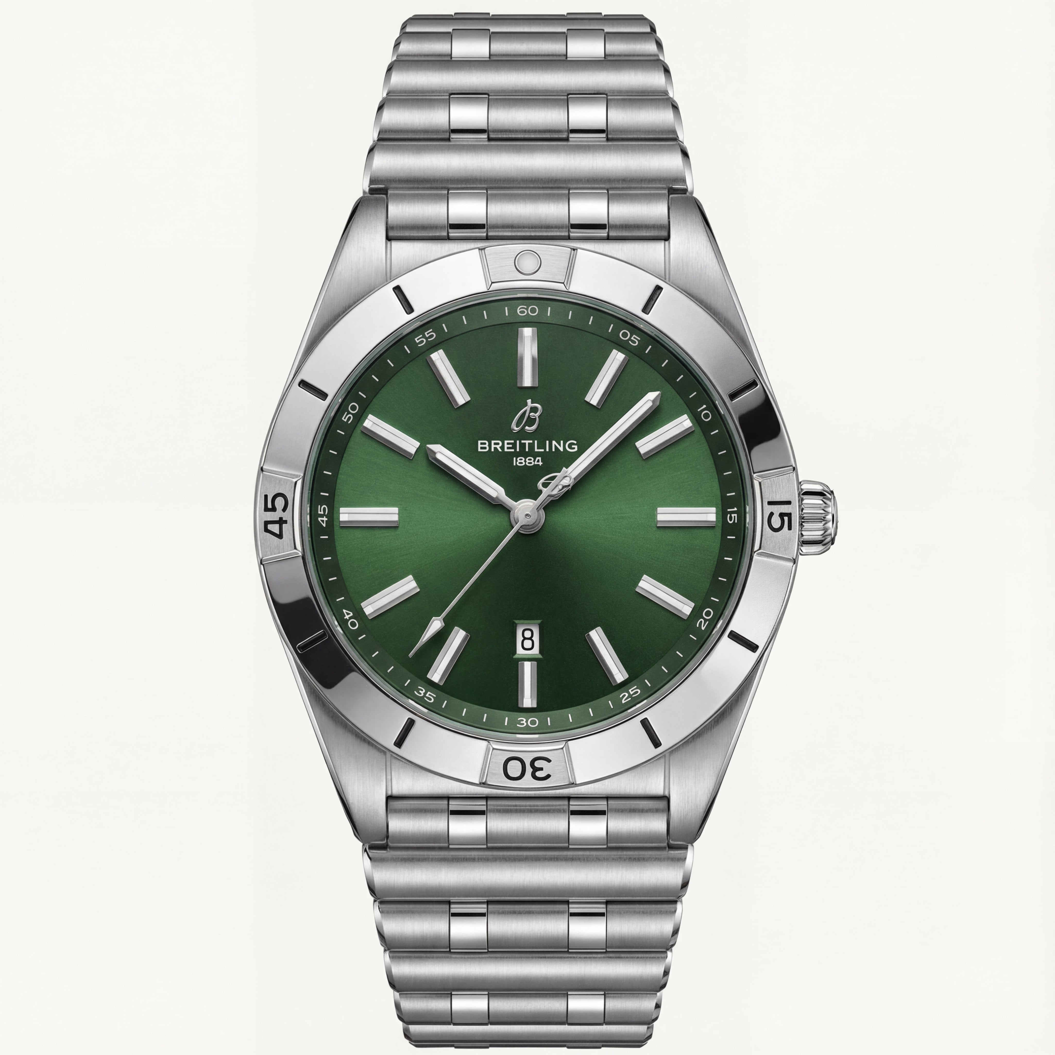 Emerald Green Sunburst Steel Luxury Men’s Watch