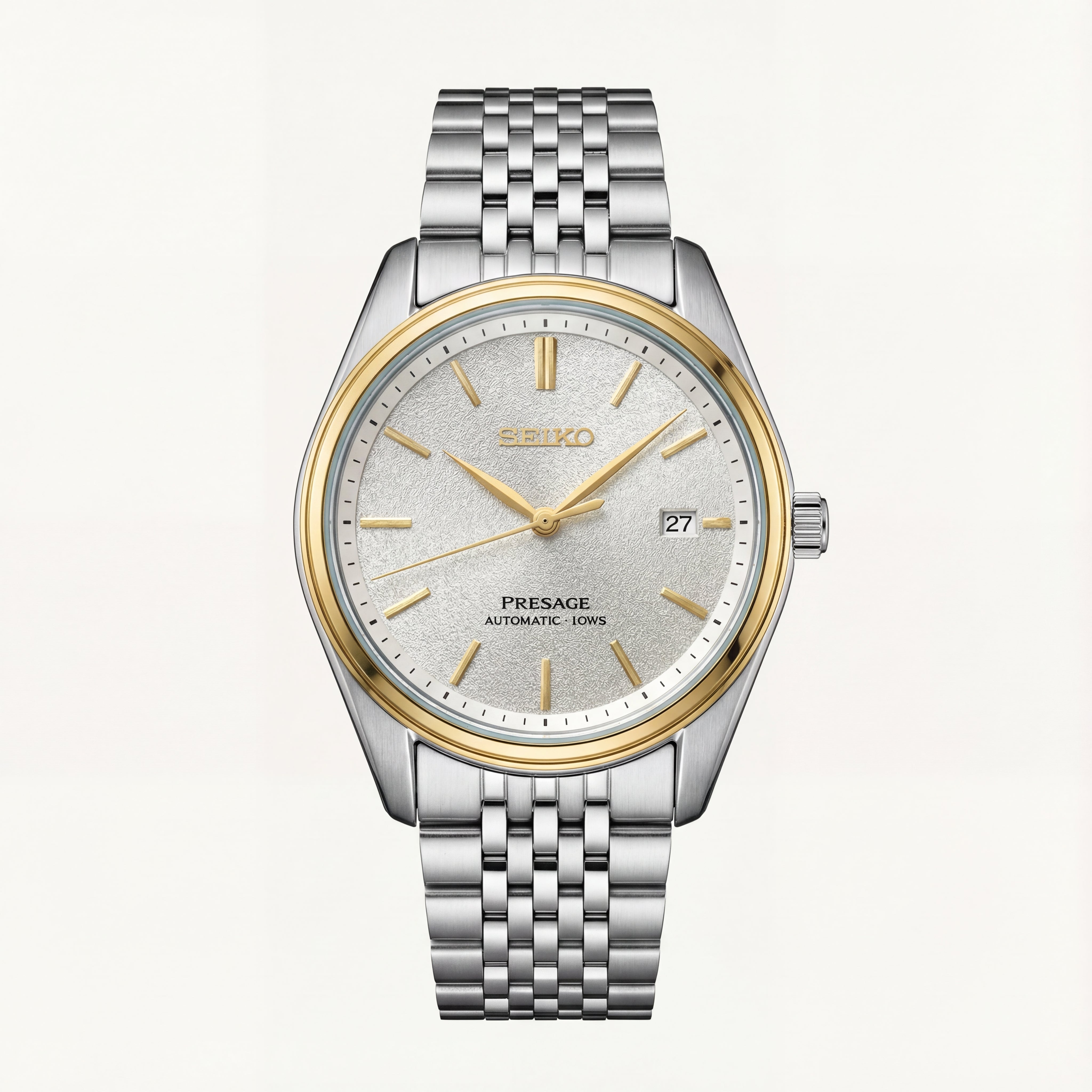 Silver & Gold Bezel Textured Dial Automatic Classic Men’s Watch