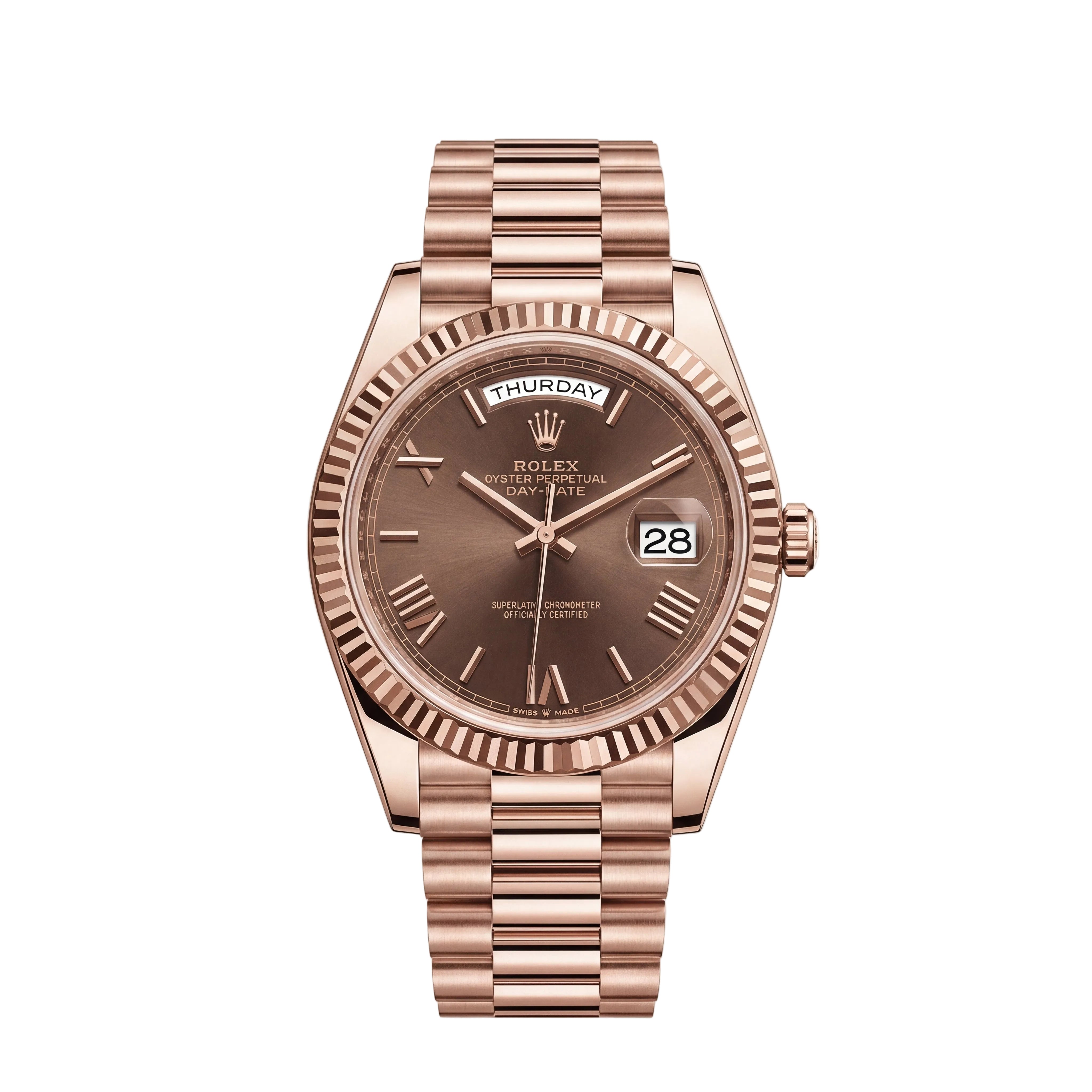 Rose Gold Day-Date Classic Roman Dial Men’s Watch