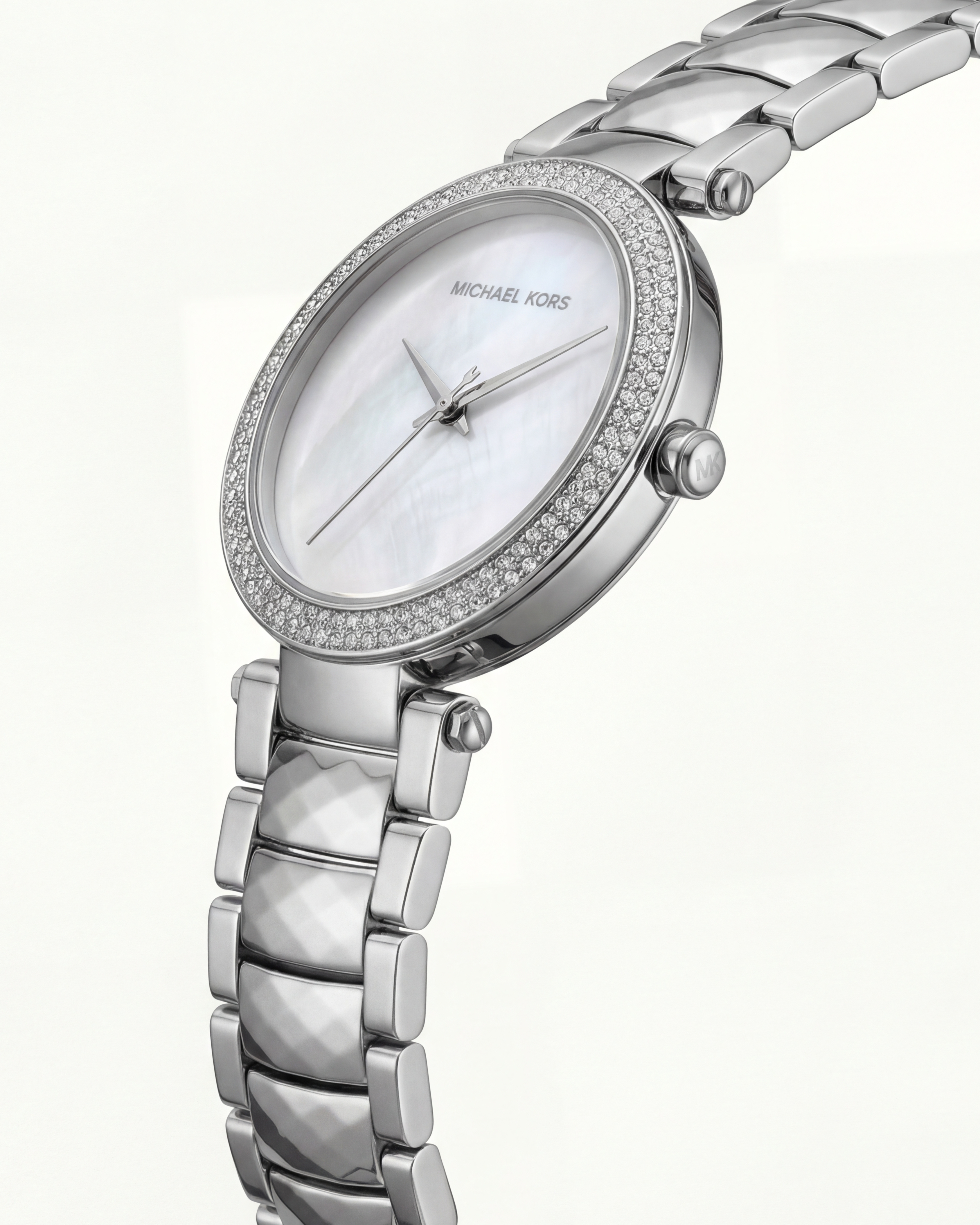 Silver Pearl Crystal Watch – Icy Luxe Edition