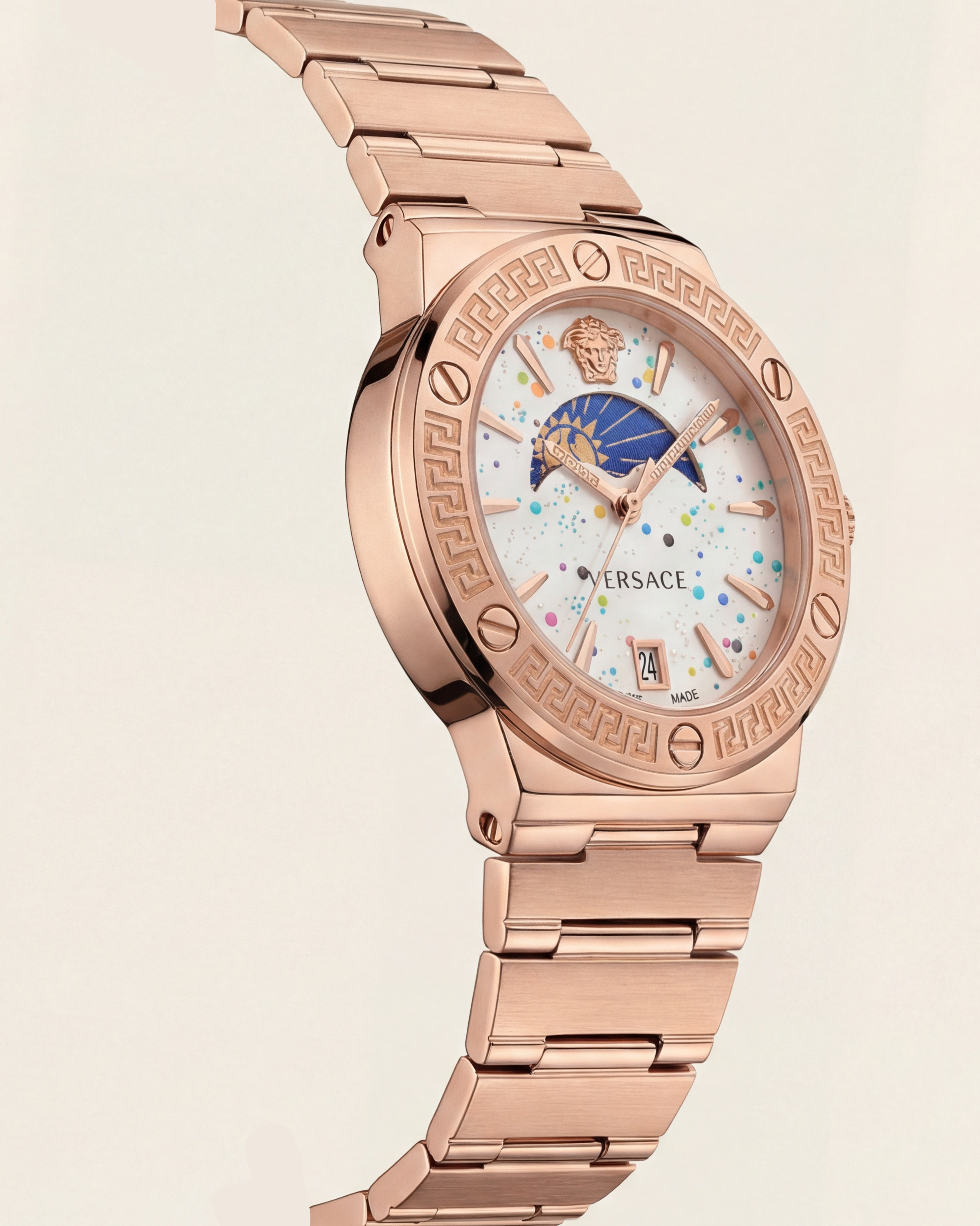 Medusa Pearl Rose Gold Watch – Celestial White Edition