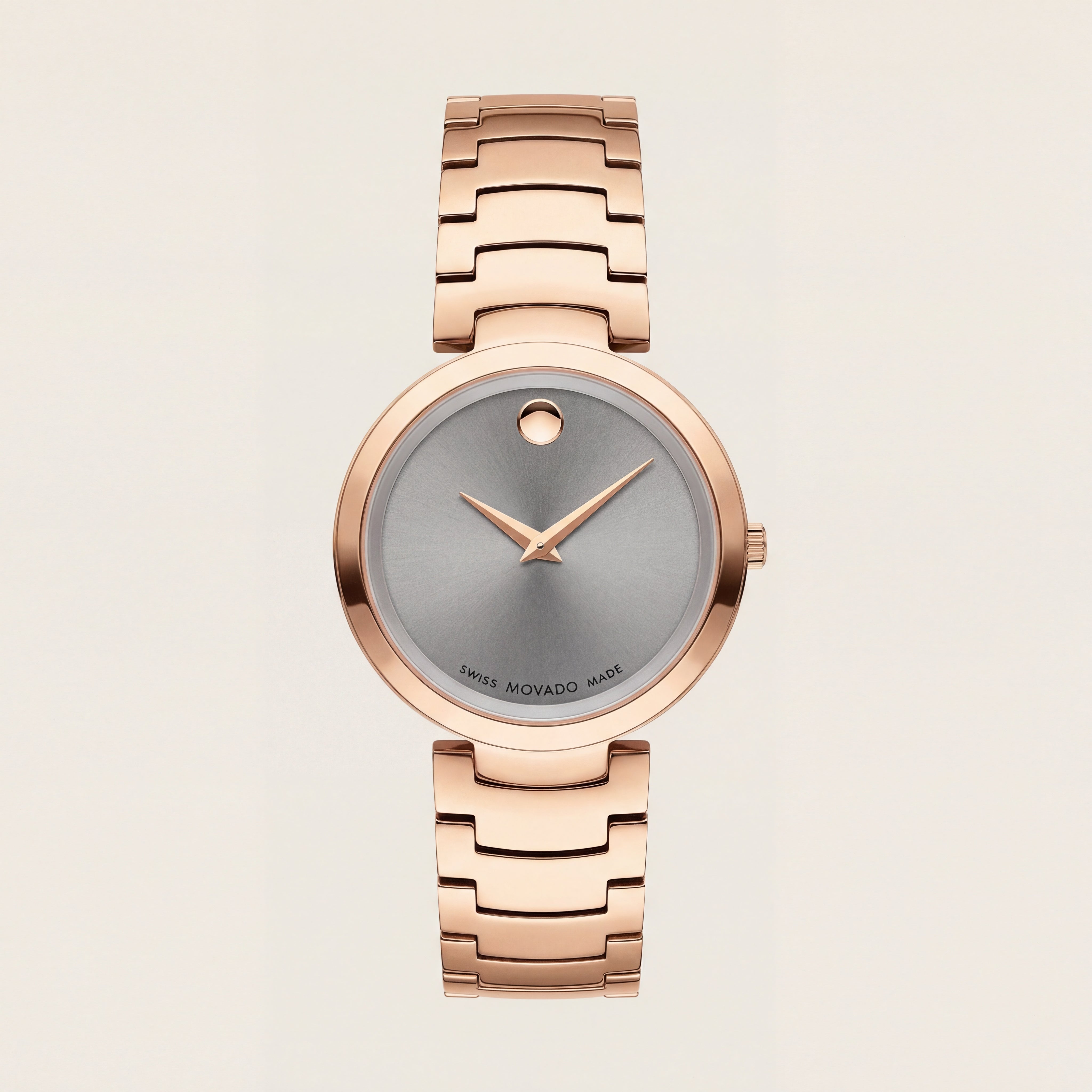 Rose Gold Minimalist Dot Dial Luxury Bracelet Watch – Women