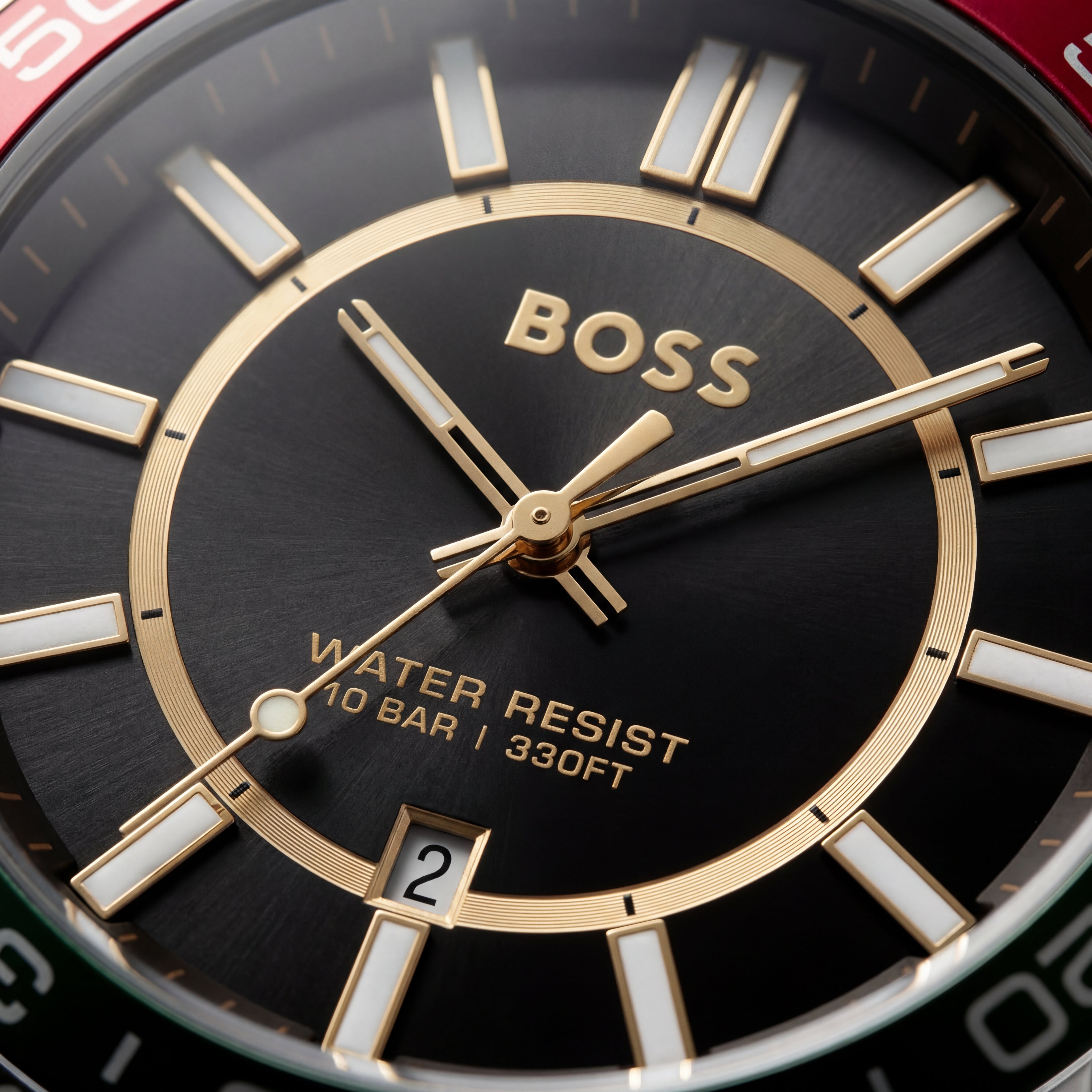 Premium Silver Stainless Steel Watch Black Dial Tricolor Sport Bezel Date Display Classic Luxury Watch – Men